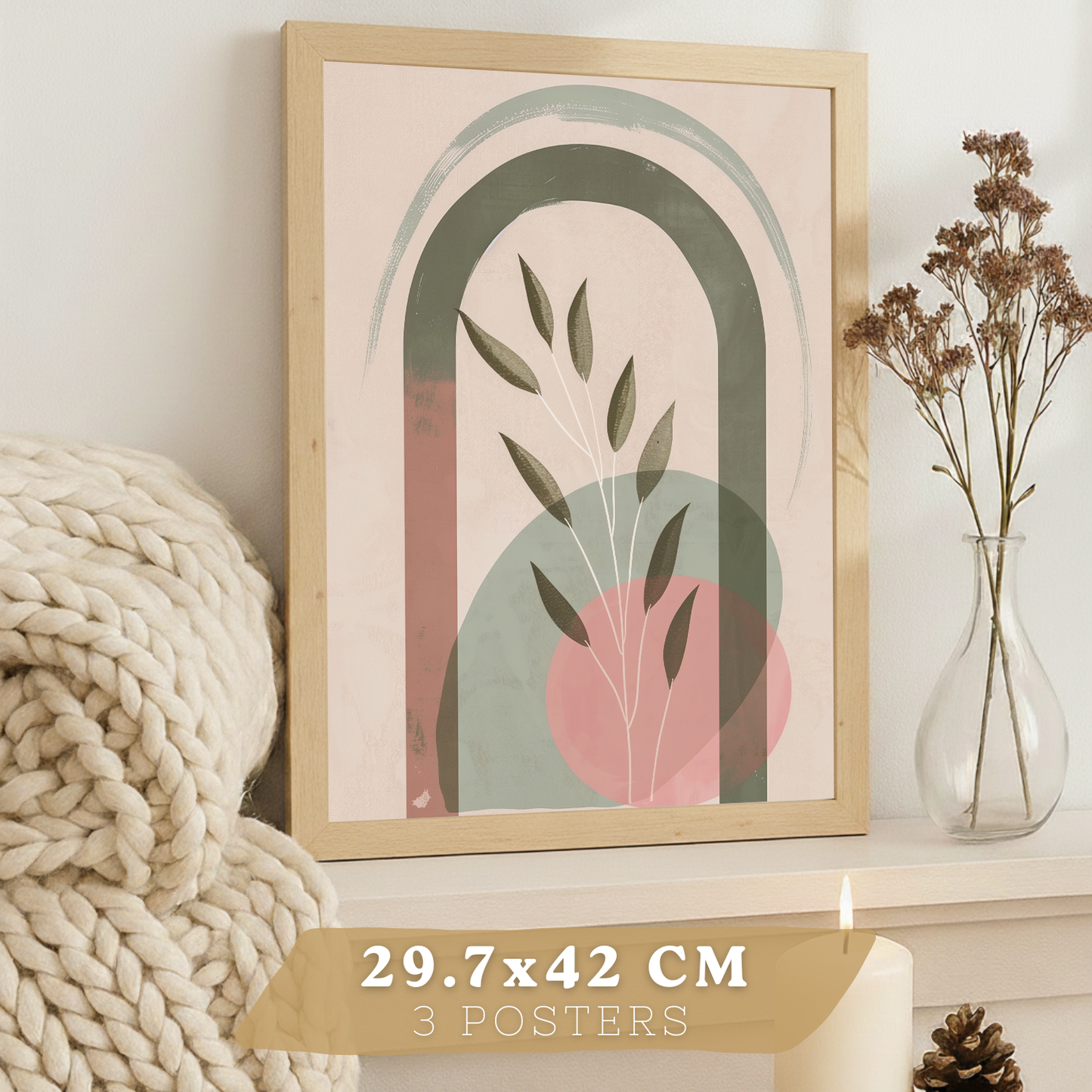 Nacnic Set De 3 Laminas Decorativas Pared Plantas Verde Rosa Pastel Para Cuadros Decoracion Salon Modernos Posters Para Pared Cuadros Decorativos Pared Motivos Florales