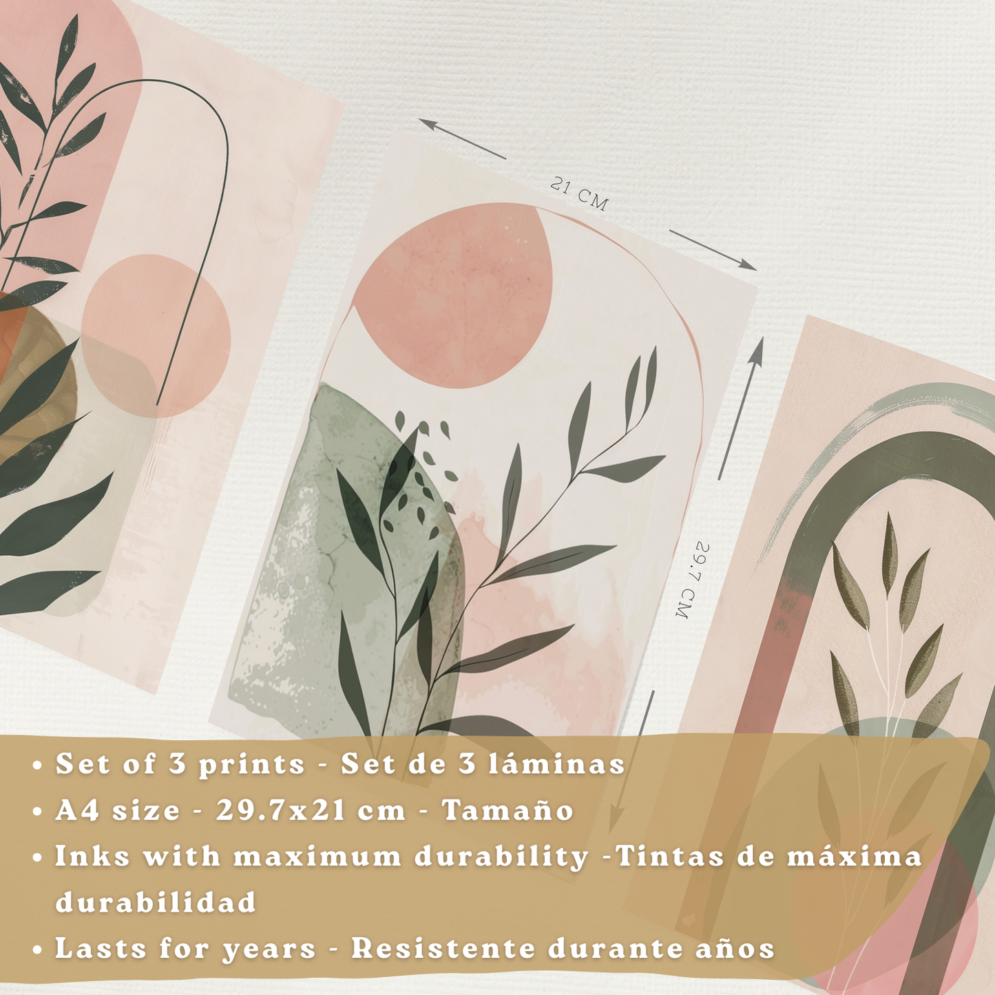 Nacnic Set De 3 Laminas Decorativas Pared Plantas Verde Rosa Pastel Para Cuadros Decoracion Salon Modernos Posters Para Pared Cuadros Decorativos Pared Motivos Florales