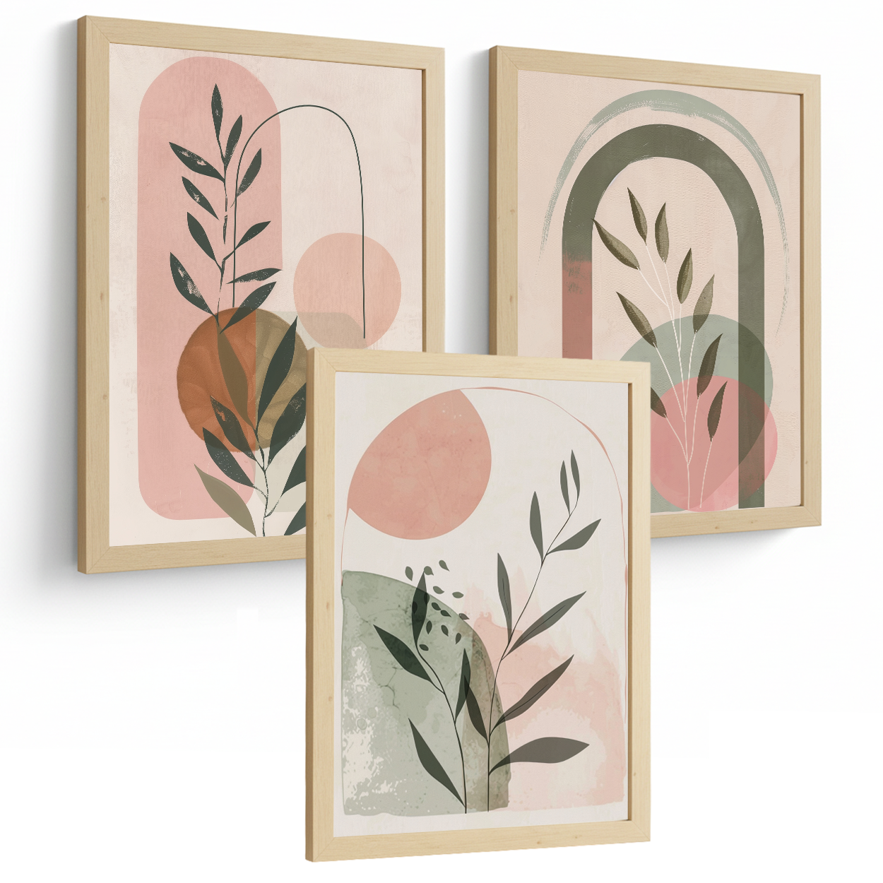 Nacnic Set De 3 Laminas Decorativas Pared Plantas Verde Rosa Pastel Para Cuadros Decoracion Salon Modernos Posters Para Pared Cuadros Decorativos Pared Motivos Florales