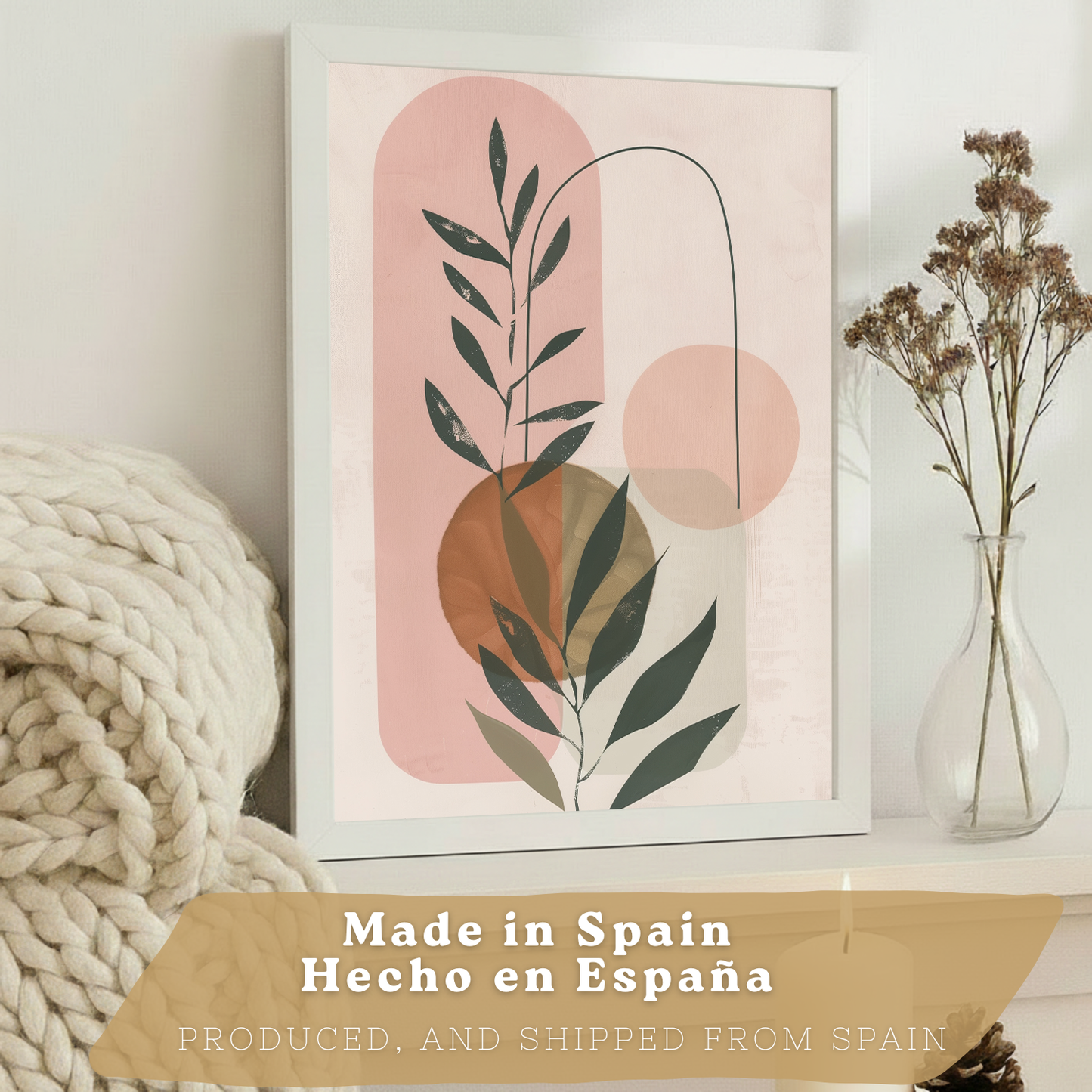 Nacnic Set De 3 Laminas Decorativas Pared Plantas Verde Rosa Pastel Para Cuadros Decoracion Salon Modernos Posters Para Pared Cuadros Decorativos Pared Motivos Florales