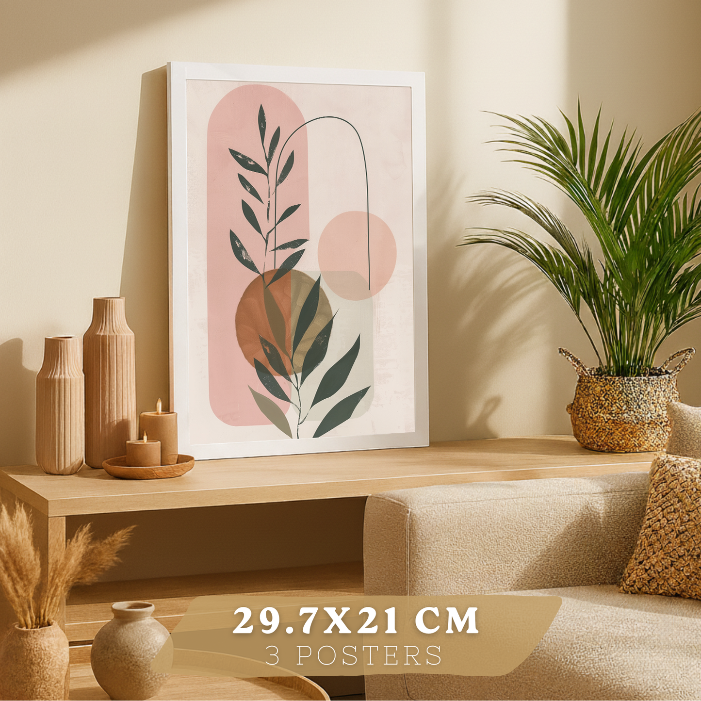 Nacnic Set De 3 Laminas Decorativas Pared Plantas Verde Rosa Pastel Para Cuadros Decoracion Salon Modernos Posters Para Pared Cuadros Decorativos Pared Motivos Florales