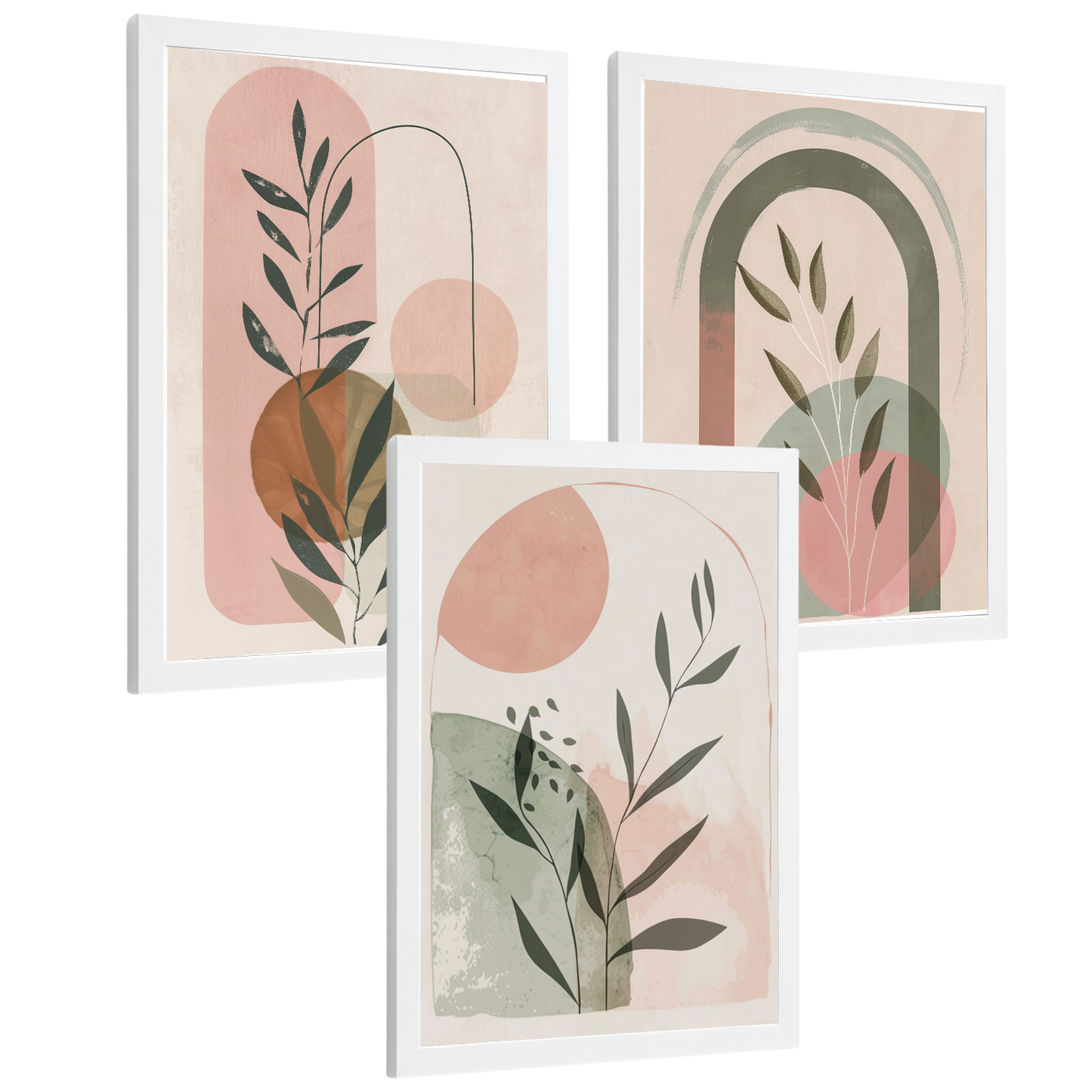 Nacnic Set De 3 Laminas Decorativas Pared Plantas Verde Rosa Pastel Para Cuadros Decoracion Salon Modernos Posters Para Pared Cuadros Decorativos Pared Motivos Florales