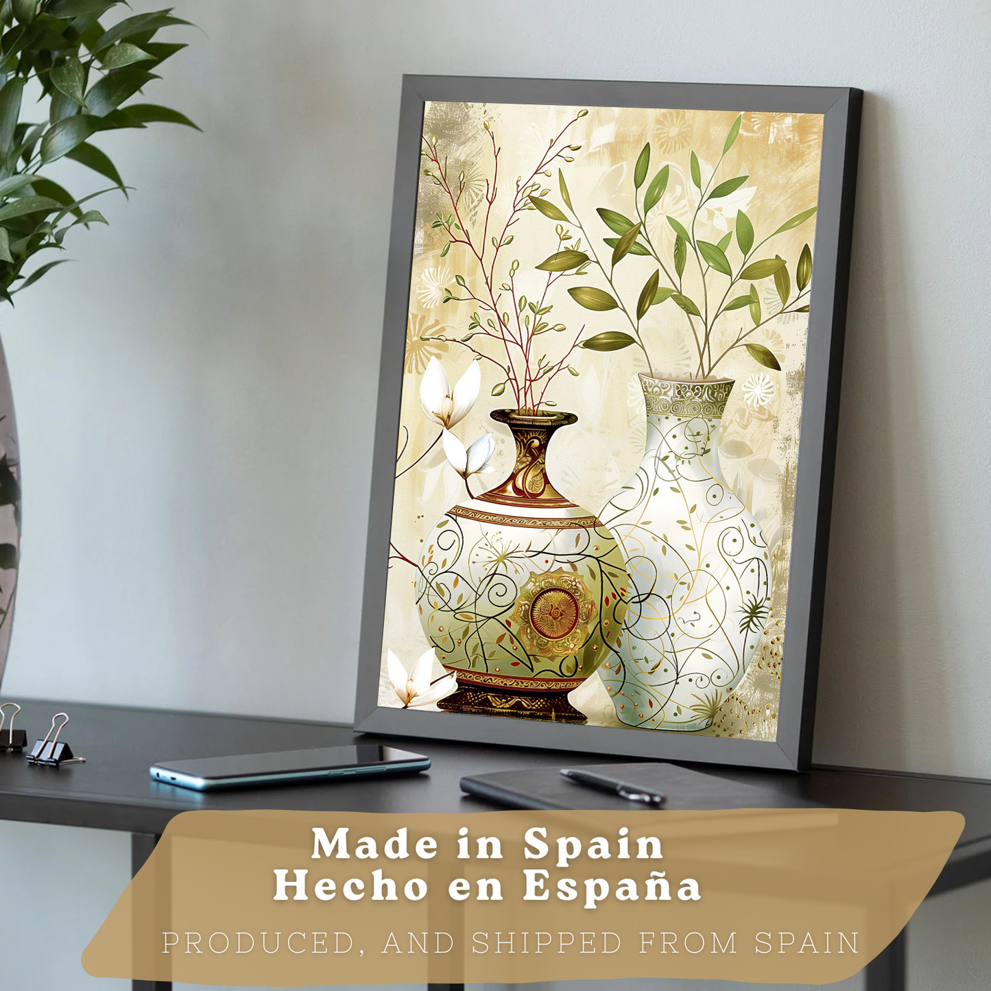 Nacnic Juego De 3 Cuadros Florales. Laminas Decorativas Pared Flores Clasicas. Posters De Pared Botanico Naturaleza. Cuadros Flor Silvestre Pared Para Salón Y Dormitorio.