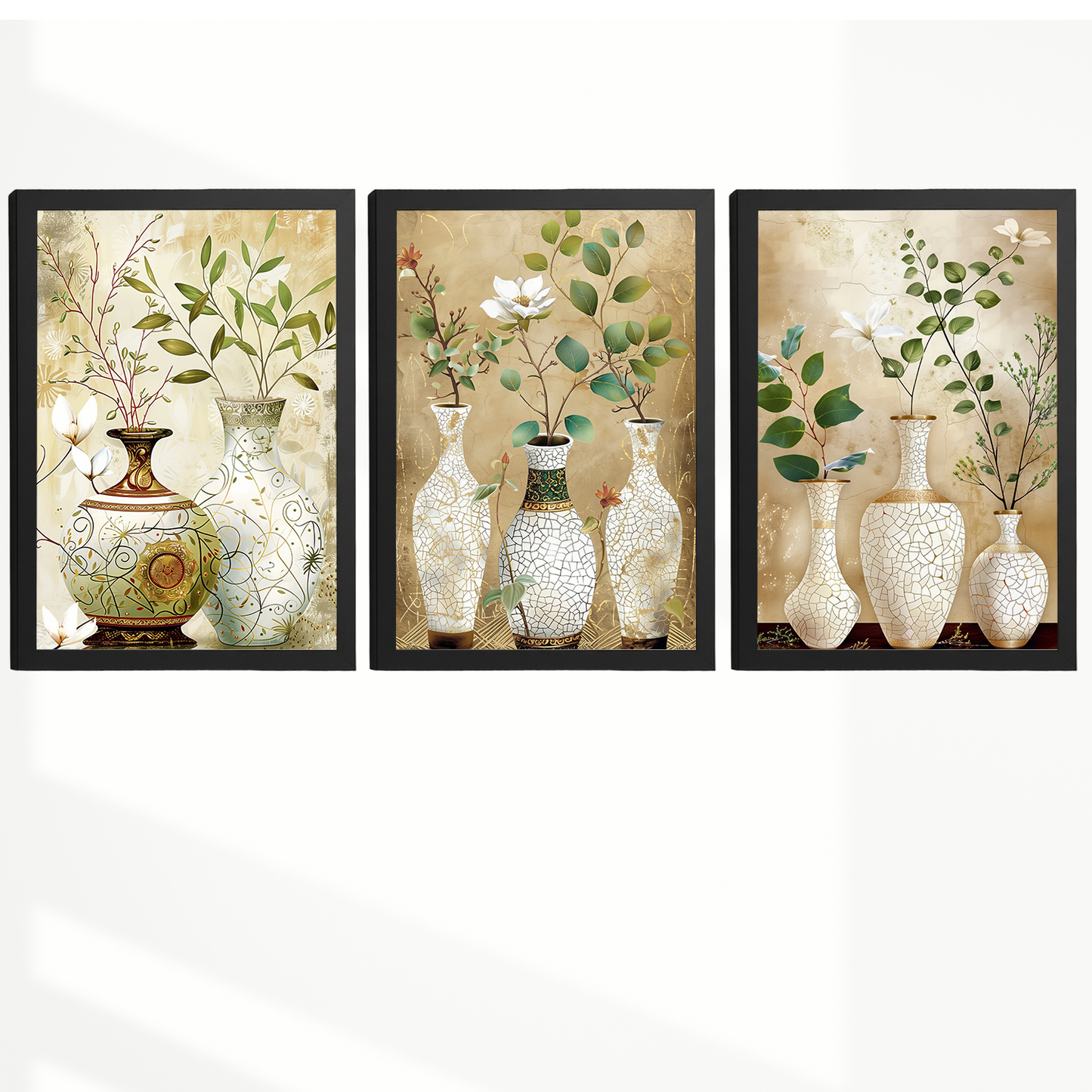 Nacnic Juego De 3 Cuadros Florales. Laminas Decorativas Pared Flores Clasicas. Posters De Pared Botanico Naturaleza. Cuadros Flor Silvestre Pared Para Salón Y Dormitorio.