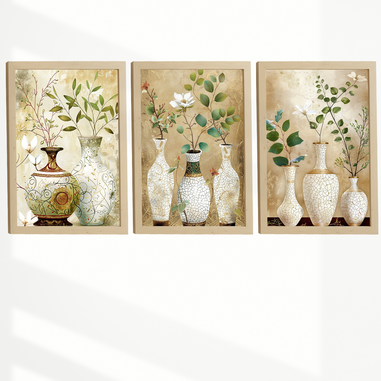 Nacnic Juego De 3 Cuadros Florales. Laminas Decorativas Pared Flores Clasicas. Posters De Pared Botanico Naturaleza. Cuadros Flor Silvestre Pared Para Salón Y Dormitorio.