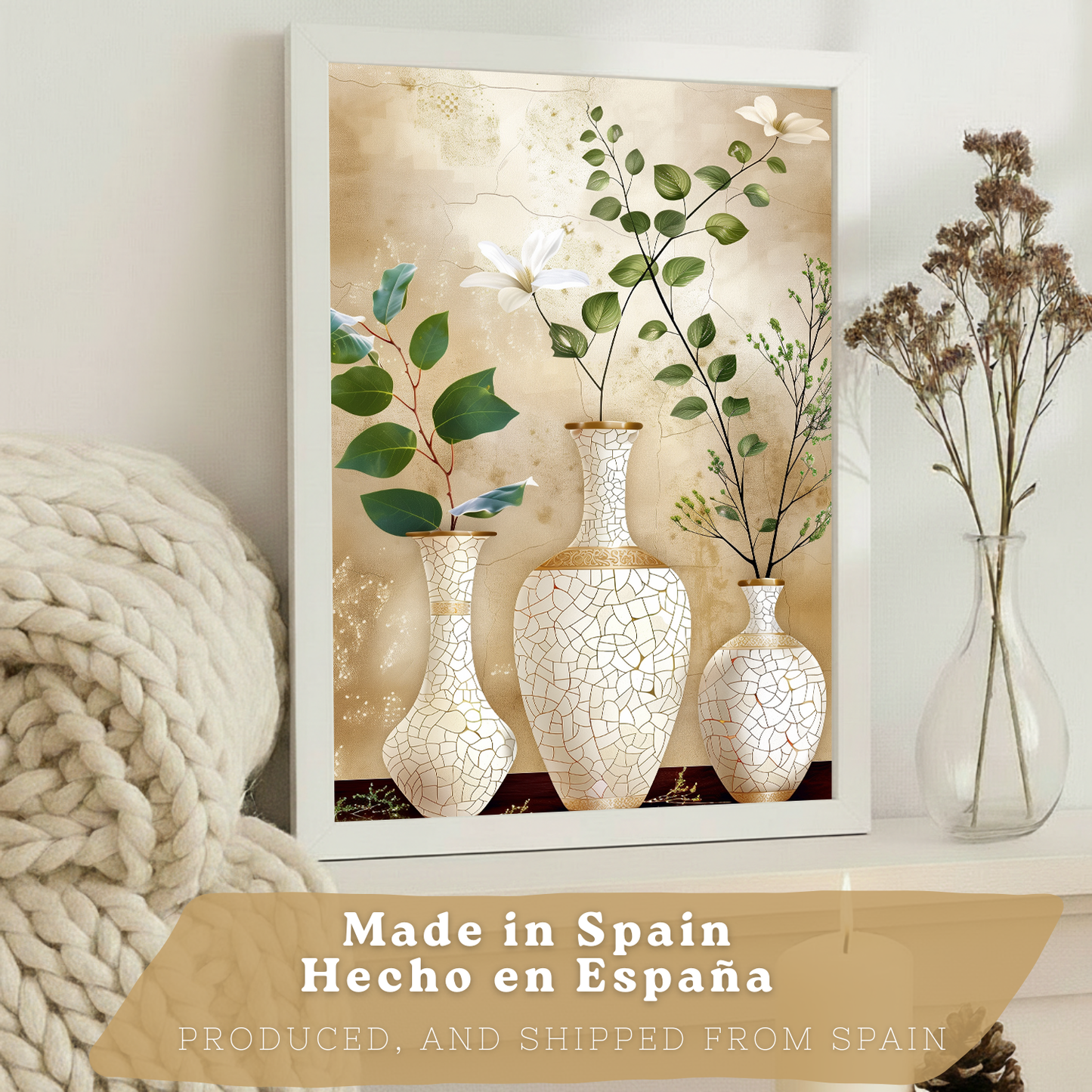 Nacnic Juego De 3 Cuadros Florales. Laminas Decorativas Pared Flores Clasicas. Posters De Pared Botanico Naturaleza. Cuadros Flor Silvestre Pared Para Salón Y Dormitorio.