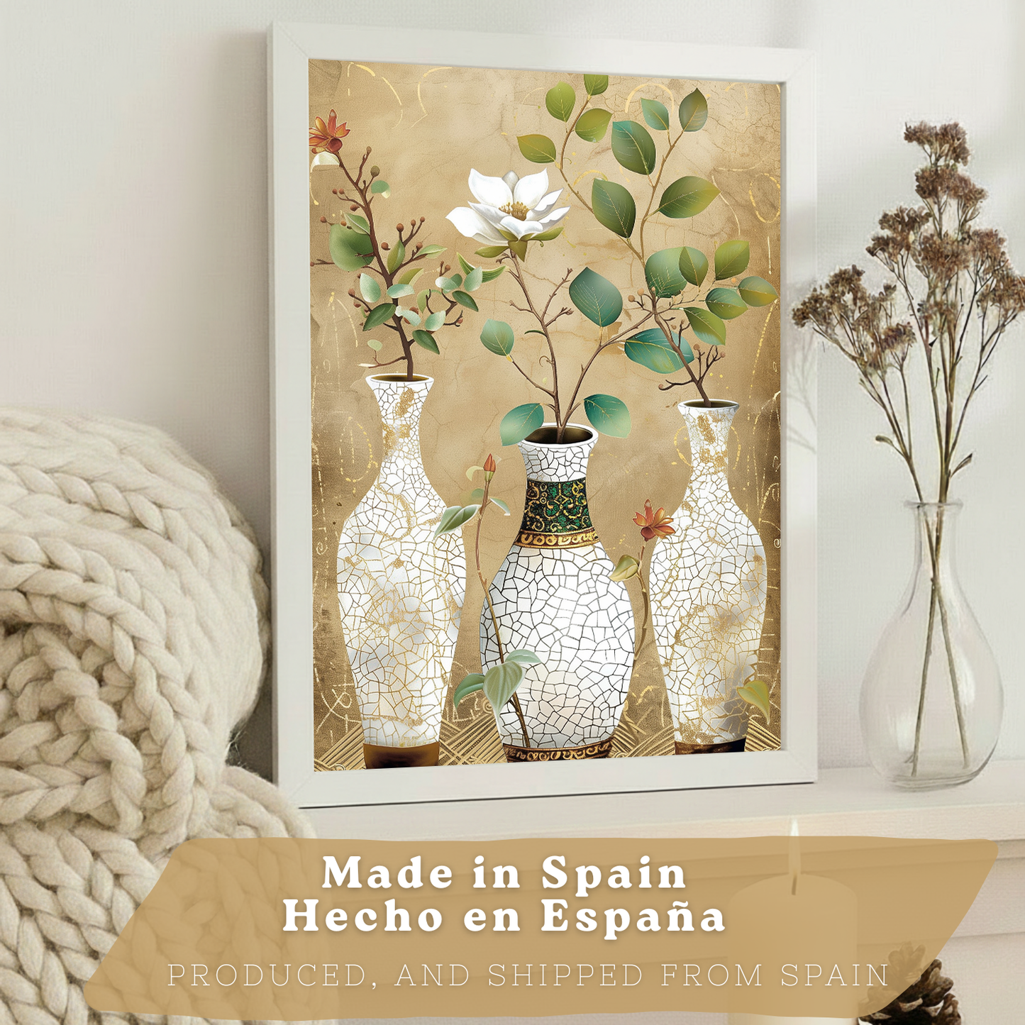 Nacnic Juego De 3 Cuadros Florales. Laminas Decorativas Pared Flores Clasicas. Posters De Pared Botanico Naturaleza. Cuadros Flor Silvestre Pared Para Salón Y Dormitorio.