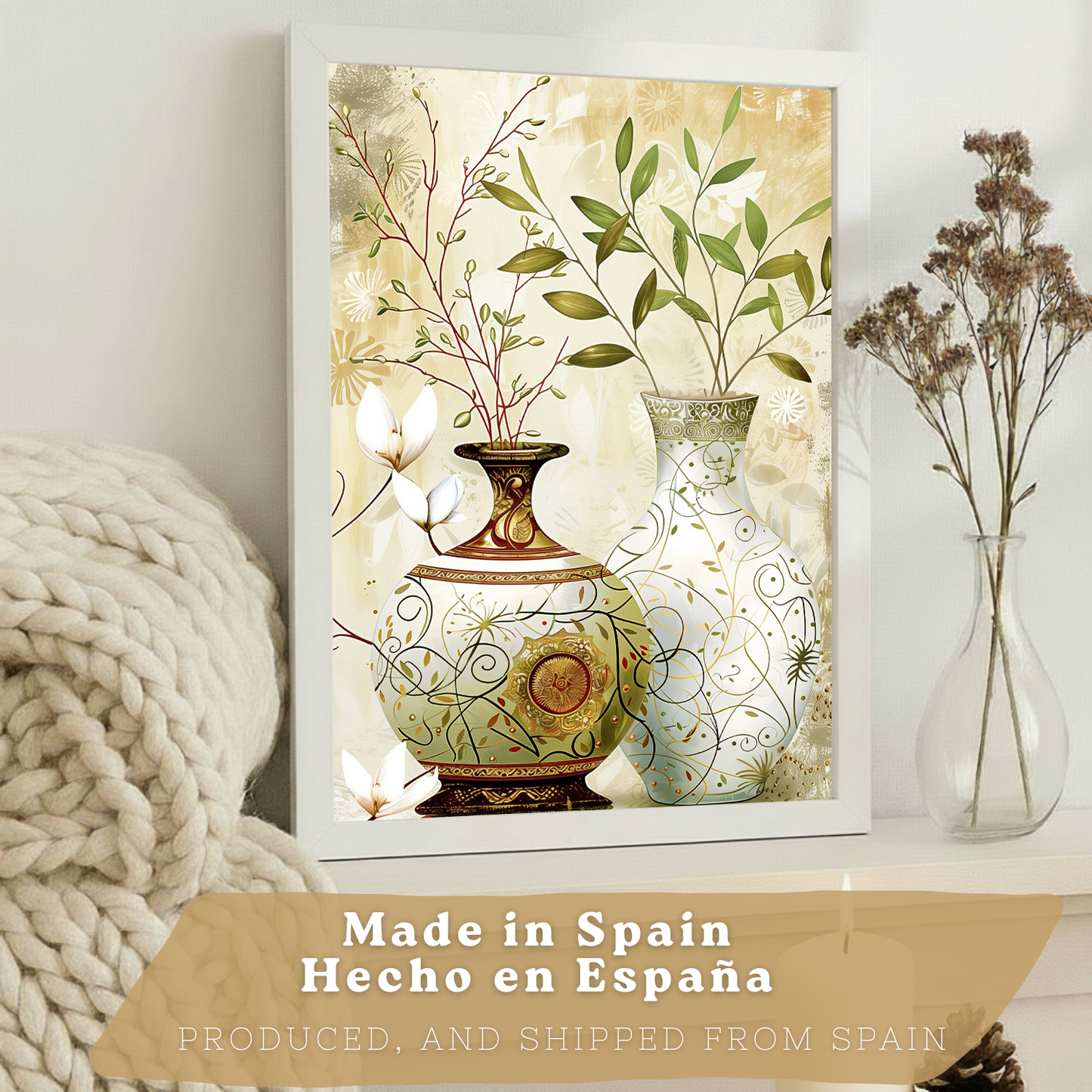 Nacnic Juego De 3 Cuadros Florales. Laminas Decorativas Pared Flores Clasicas. Posters De Pared Botanico Naturaleza. Cuadros Flor Silvestre Pared Para Salón Y Dormitorio.