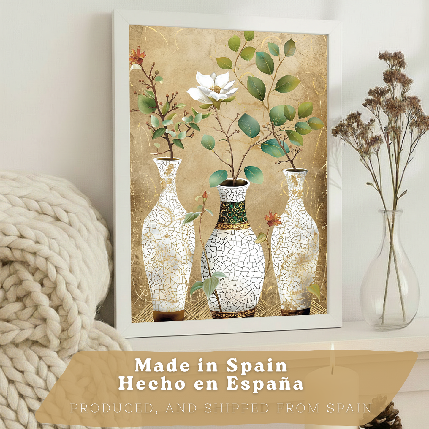 Nacnic Juego De 3 Cuadros Florales. Laminas Decorativas Pared Flores Clasicas. Posters De Pared Botanico Naturaleza. Cuadros Flor Silvestre Pared Para Salón Y Dormitorio.