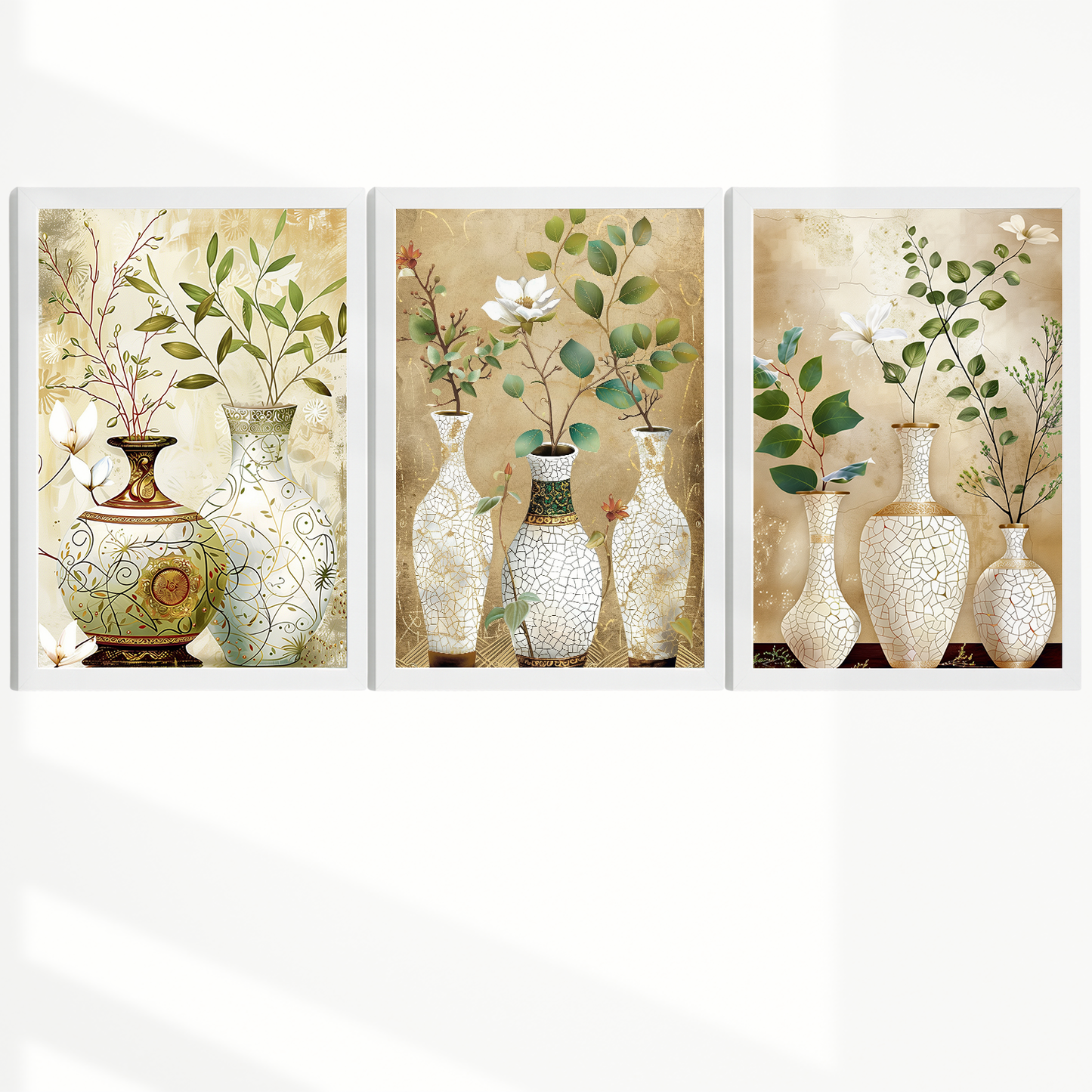 Nacnic Juego De 3 Cuadros Florales. Laminas Decorativas Pared Flores Clasicas. Posters De Pared Botanico Naturaleza. Cuadros Flor Silvestre Pared Para Salón Y Dormitorio.