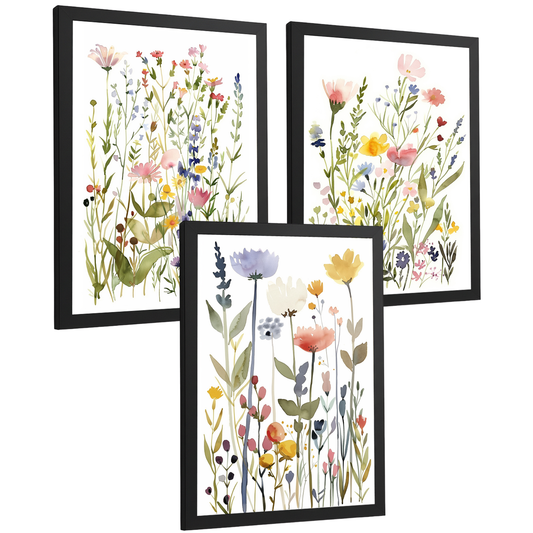 Nacnic Juego De 3 Posters De Flores Color Pastel. Laminas Decorativas Pared Flores Acuarela. Posters De Pared Botanico Minimalista Pared Para Salón Y Dormitorio