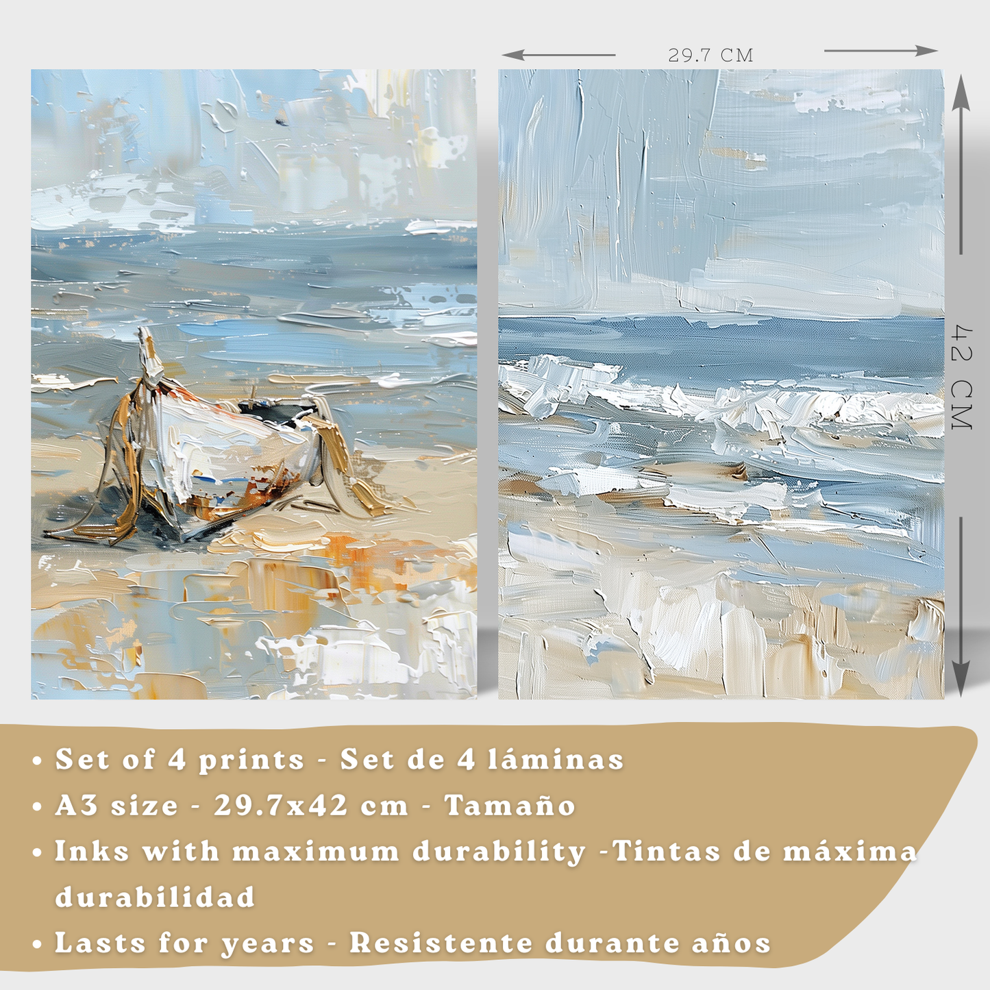 Nacnic Juego De 3 Cuadros De Playa, Mar, Costa Azul, Faro, Barca. Decoracion De Pared De Arte. Dia De Mar. Laminas Decorativas Pared Baño, Cocina,Salón Y Dormitorio