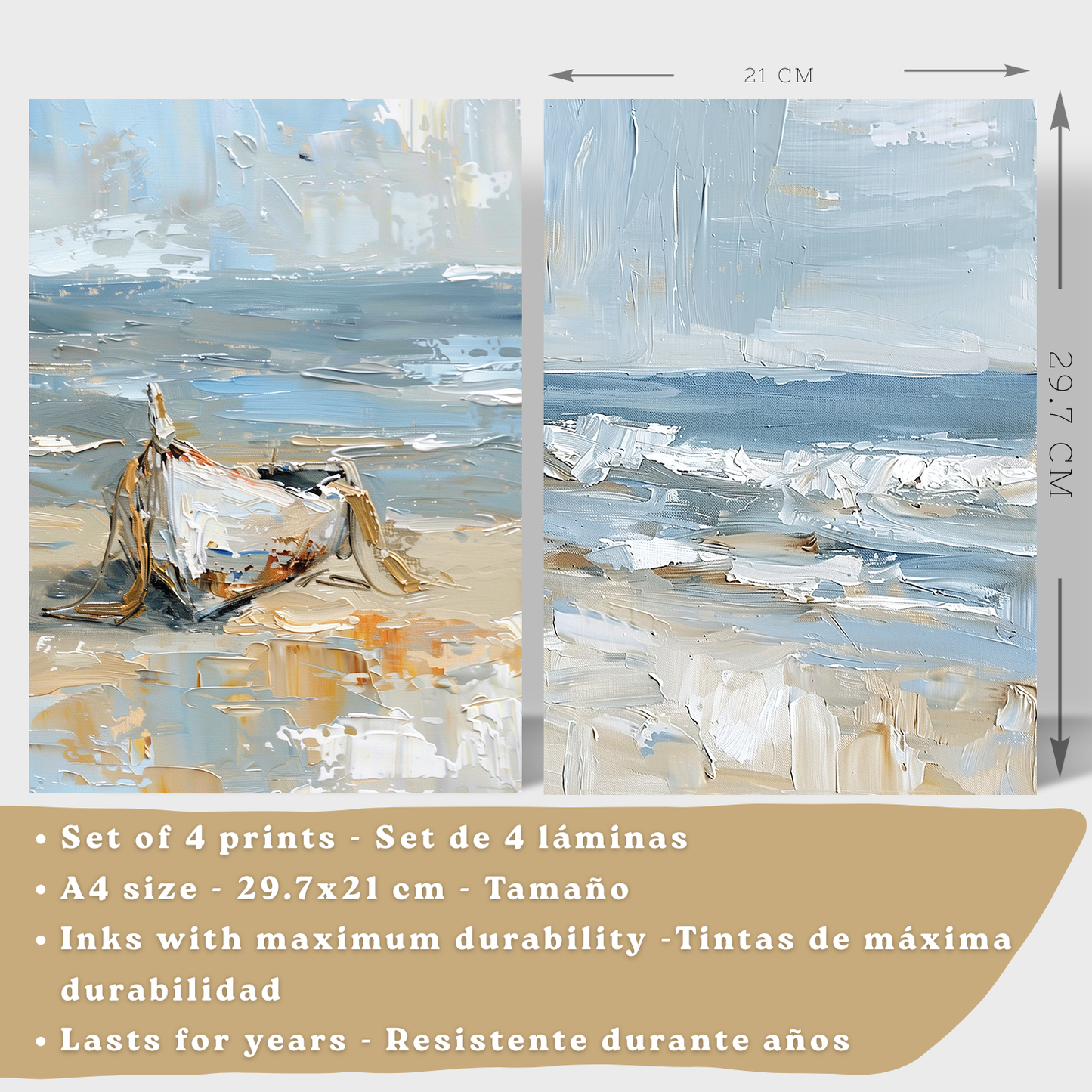 Nacnic Juego De 3 Cuadros De Playa, Mar, Costa Azul, Faro, Barca. Decoracion De Pared De Arte. Dia De Mar. Laminas Decorativas Pared Baño, Cocina,Salón Y Dormitorio