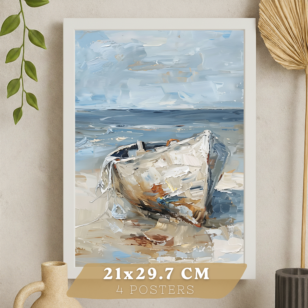 Nacnic Juego De 3 Cuadros De Playa, Mar, Golondrina, Atardecer. Decoracion De Pared De Arte. Dia De Mar. Laminas Decorativas Pared Baño, Cocina,Salón Y Dormitorio