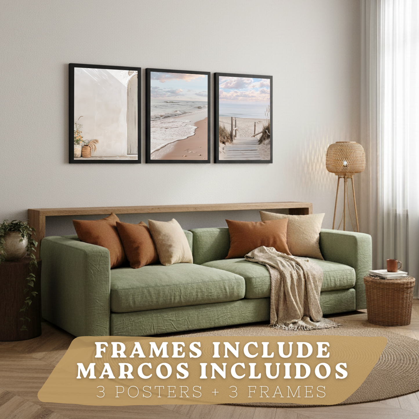 Nacnic Set De 3 Laminas Decorativas De Playa Mar. Laminas Decorativas Pared. Poster De Pared De Modernos. Cuadros Hogar. Laminas Decorativas Pared Para Salón Y Dormitorio