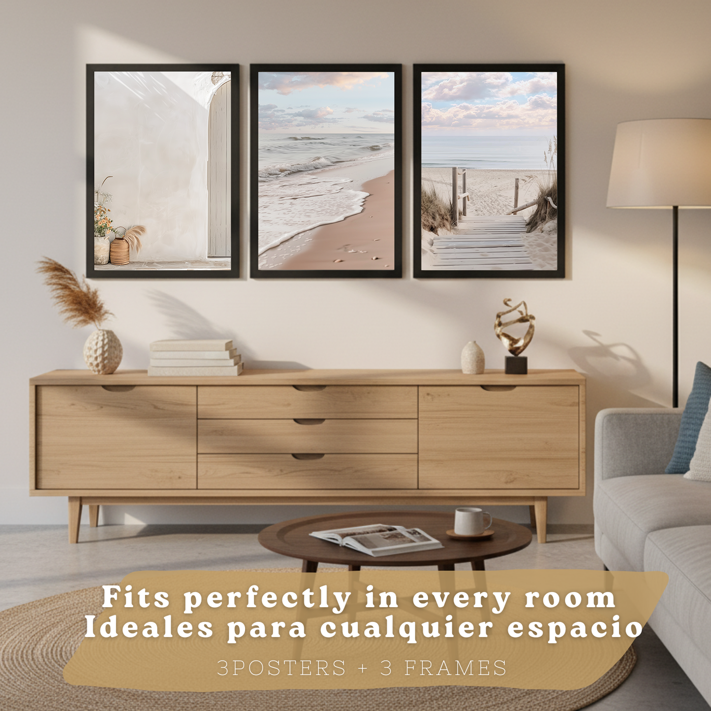 Nacnic Set De 3 Laminas Decorativas De Playa Mar. Laminas Decorativas Pared. Poster De Pared De Modernos. Cuadros Hogar. Laminas Decorativas Pared Para Salón Y Dormitorio