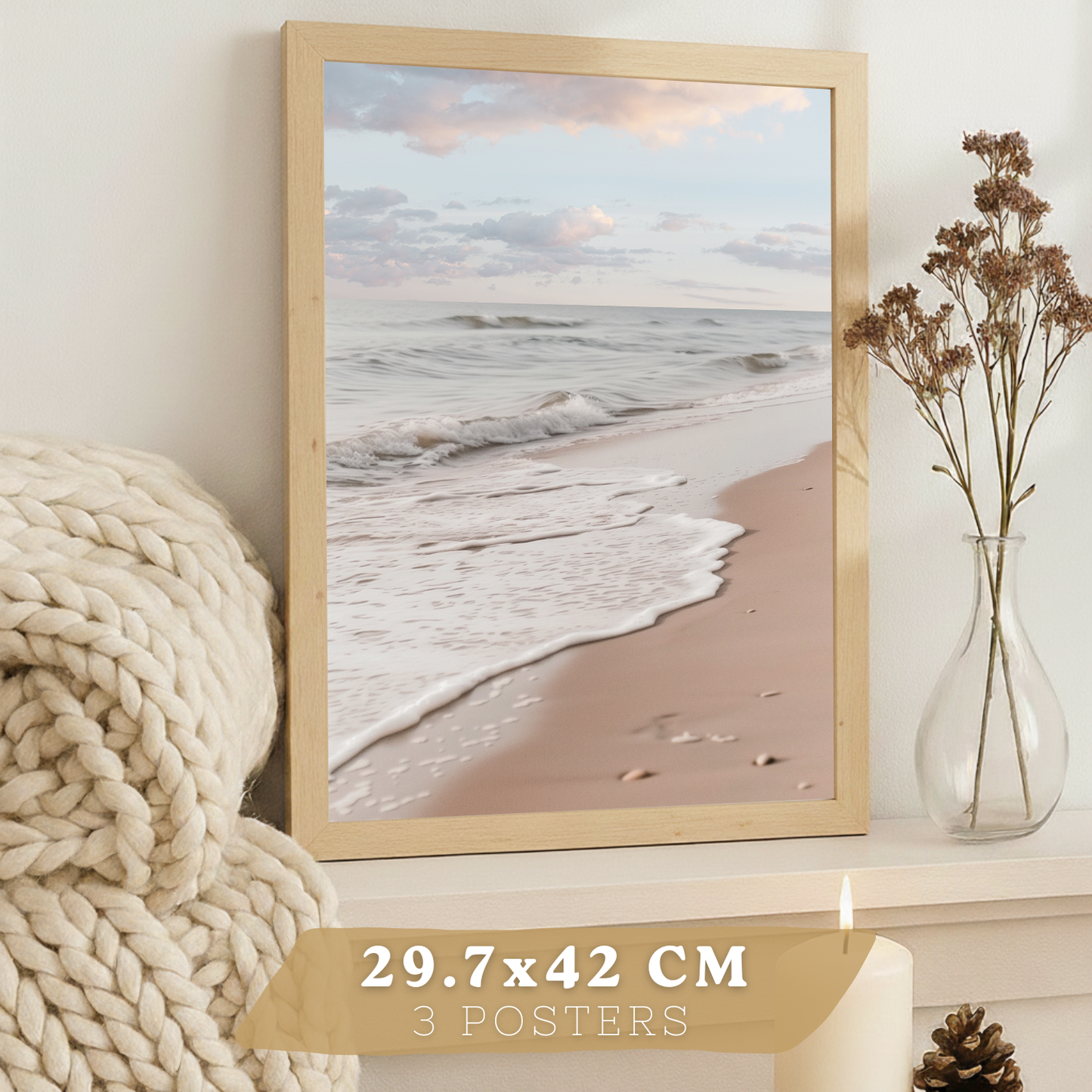 Nacnic Set De 3 Laminas Decorativas De Playa Mar. Laminas Decorativas Pared. Poster De Pared De Modernos. Cuadros Hogar. Laminas Decorativas Pared Para Salón Y Dormitorio