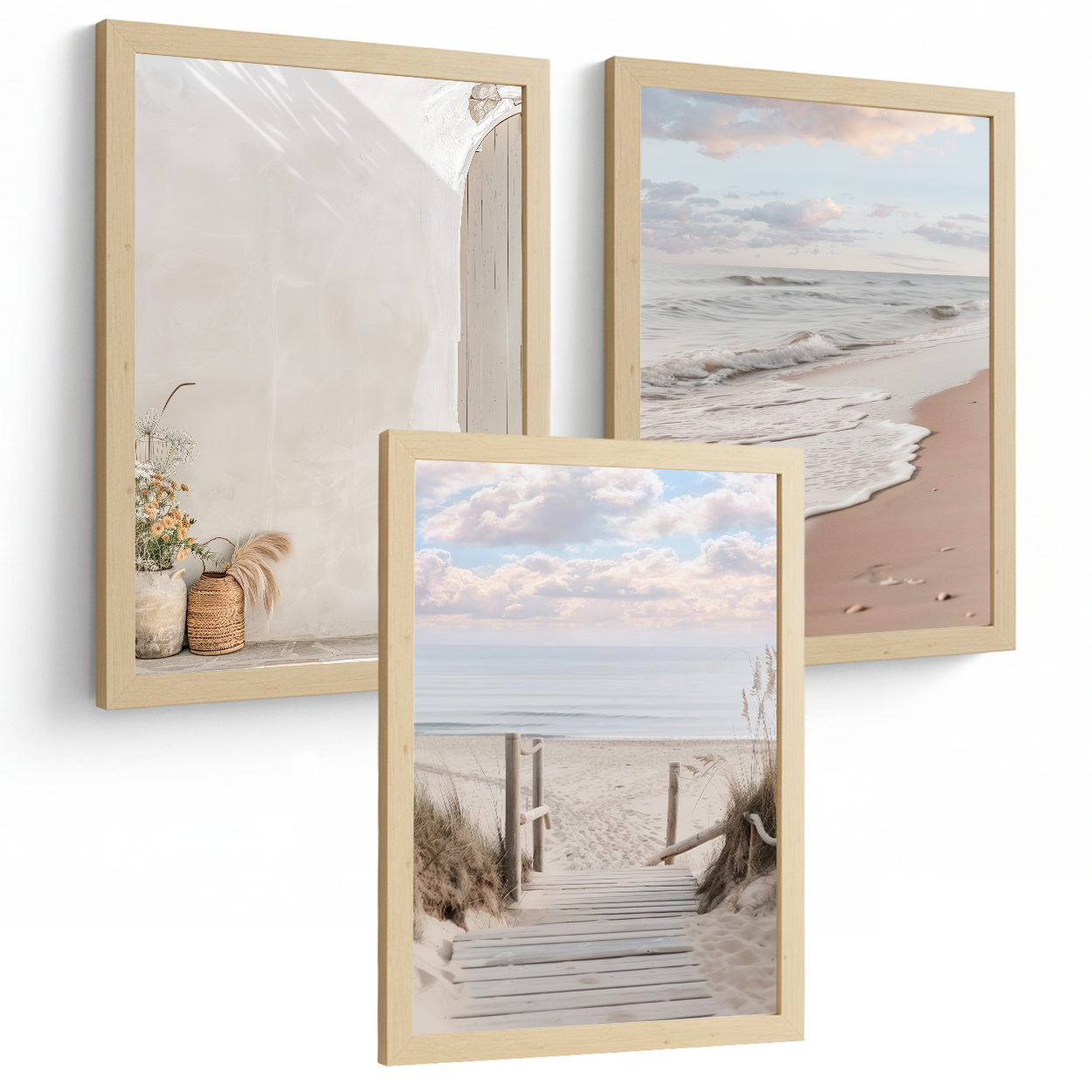 Nacnic Set De 3 Laminas Decorativas De Playa Mar. Laminas Decorativas Pared. Poster De Pared De Modernos. Cuadros Hogar. Laminas Decorativas Pared Para Salón Y Dormitorio