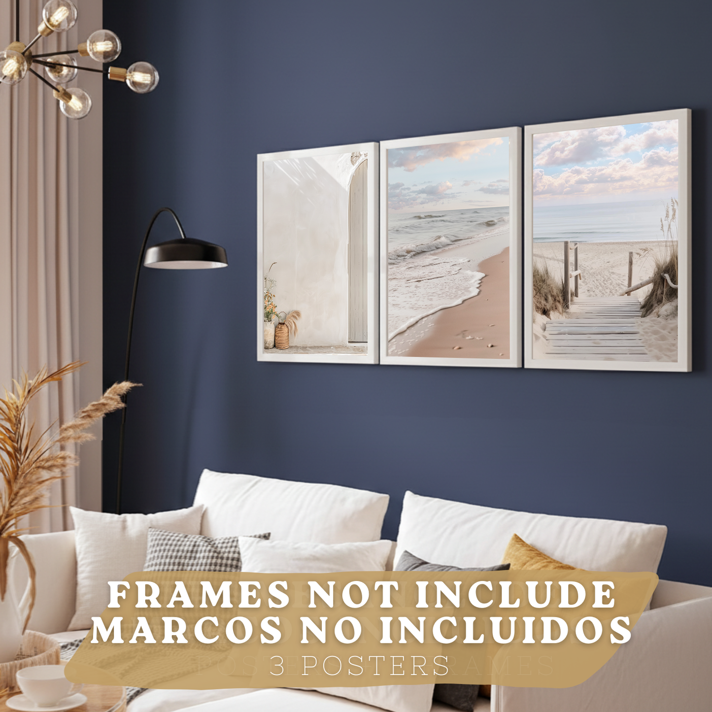 Nacnic Set De 3 Laminas Decorativas De Playa Mar. Laminas Decorativas Pared. Poster De Pared De Modernos. Cuadros Hogar. Laminas Decorativas Pared Para Salón Y Dormitorio