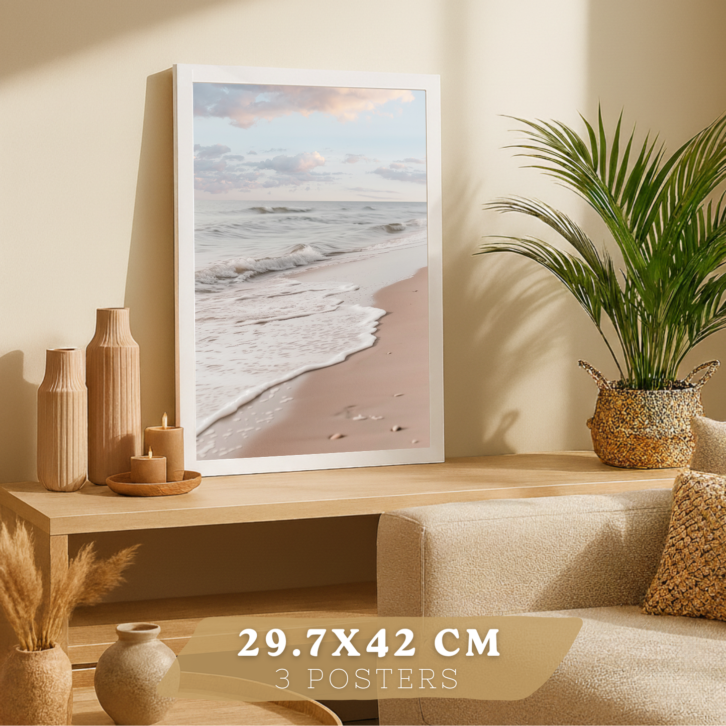 Nacnic Set De 3 Laminas Decorativas De Playa Mar. Laminas Decorativas Pared. Poster De Pared De Modernos. Cuadros Hogar. Laminas Decorativas Pared Para Salón Y Dormitorio