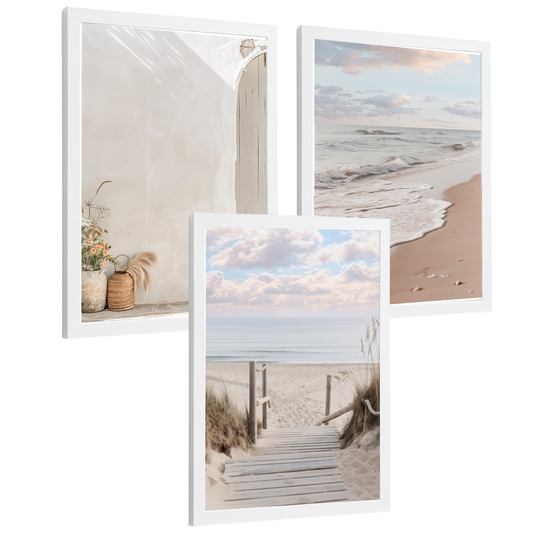 Nacnic Set De 3 Laminas Decorativas De Playa Mar. Laminas Decorativas Pared. Poster De Pared De Modernos. Cuadros Hogar. Laminas Decorativas Pared Para Salón Y Dormitorio