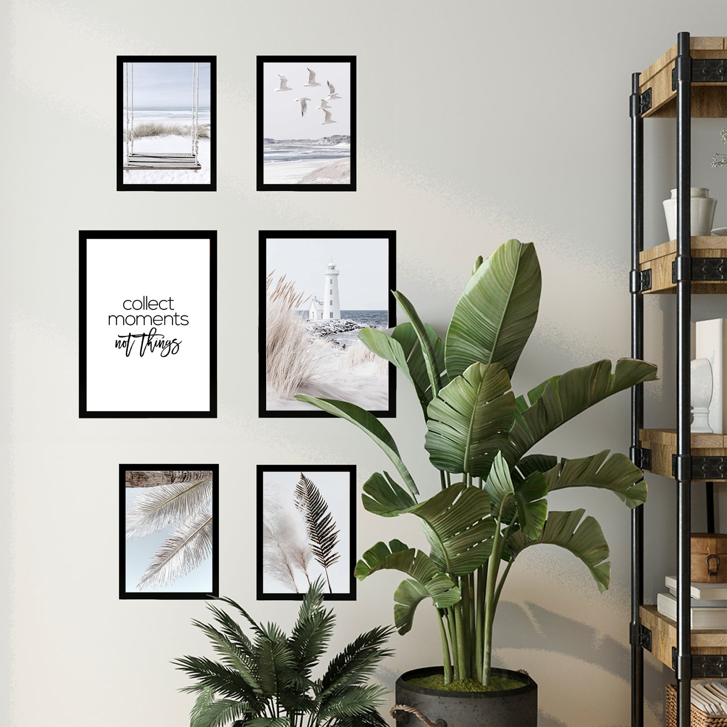 Nacnic 6 cuadros decorativos modernos de mar, playa, atardecer. Posters paisajes decorativos. Laminas Decorativas Pared. Cuadros Baño, hogar, salón y dormitorio.