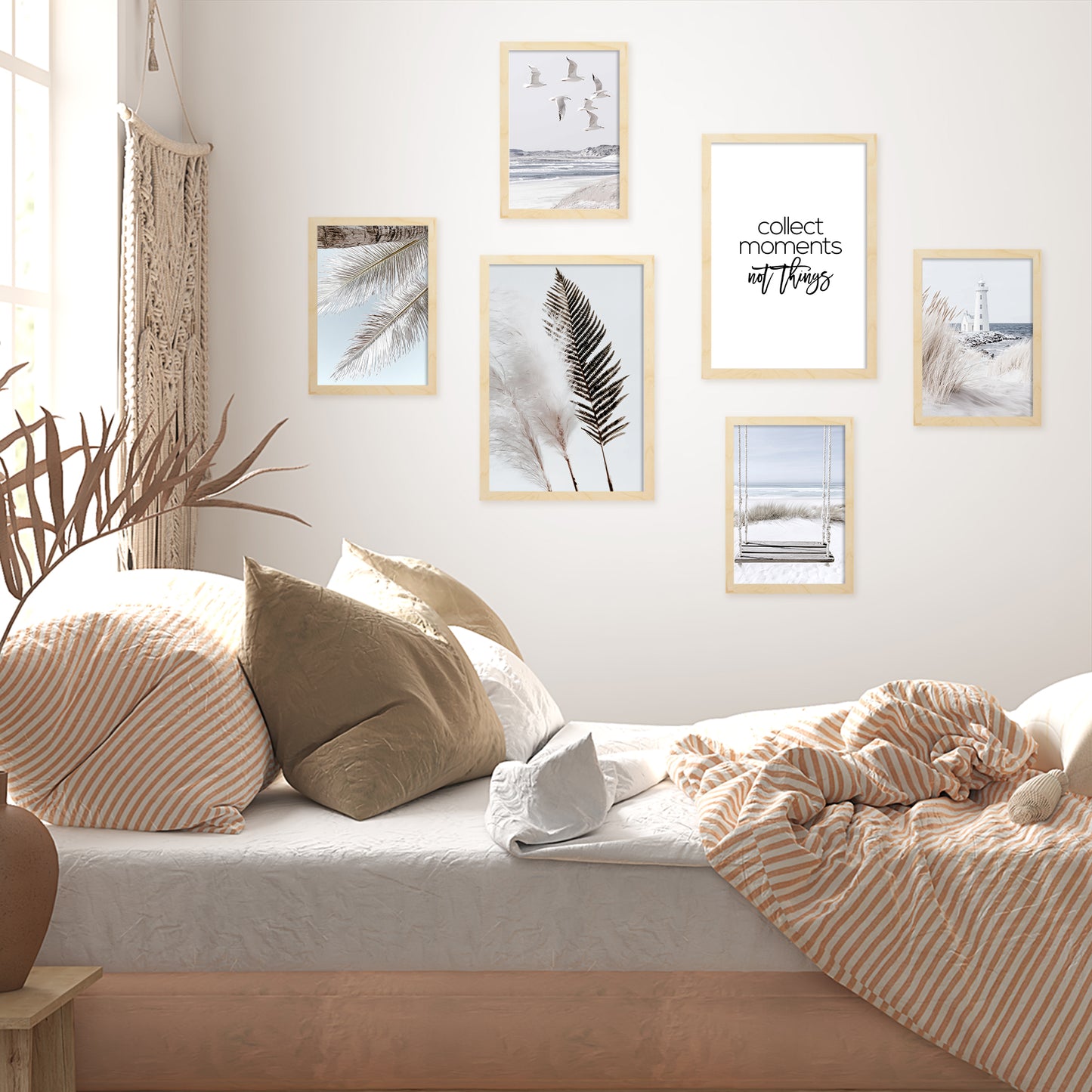 Nacnic 6 cuadros decorativos modernos de mar, playa, atardecer. Posters paisajes decorativos. Laminas Decorativas Pared. Cuadros Baño, hogar, salón y dormitorio.