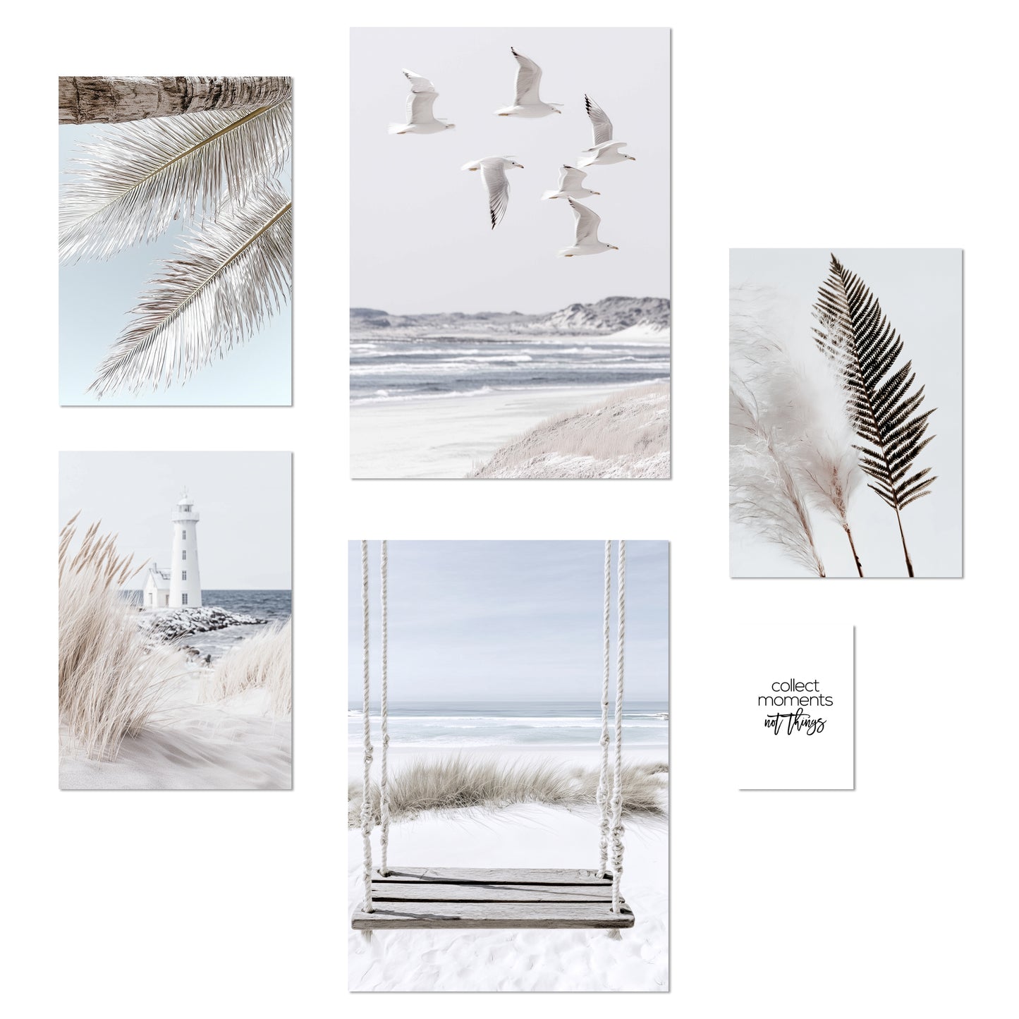 Nacnic 6 cuadros decorativos modernos de mar, playa, atardecer. Posters paisajes decorativos. Laminas Decorativas Pared. Cuadros Baño, hogar, salón y dormitorio.