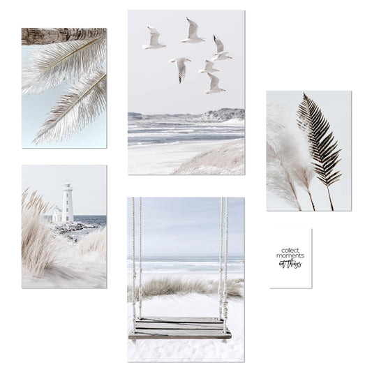 Nacnic 6 cuadros decorativos modernos de mar, playa, atardecer. Posters paisajes decorativos. Laminas Decorativas Pared. Cuadros Baño, hogar, salón y dormitorio.