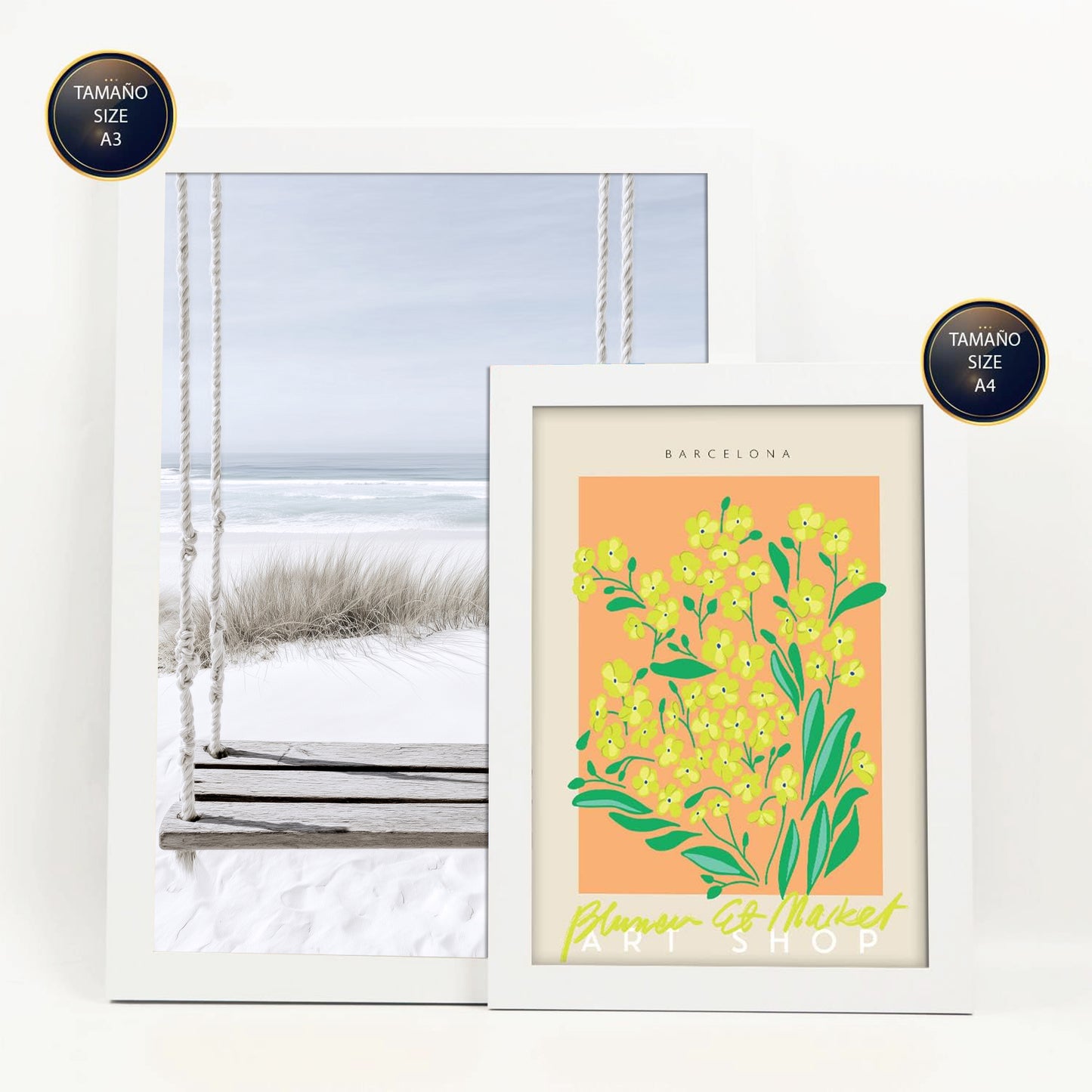 Nacnic 6 cuadros decorativos modernos de mar, playa, atardecer. Posters paisajes decorativos. Laminas Decorativas Pared. Cuadros Baño, hogar, salón y dormitorio.