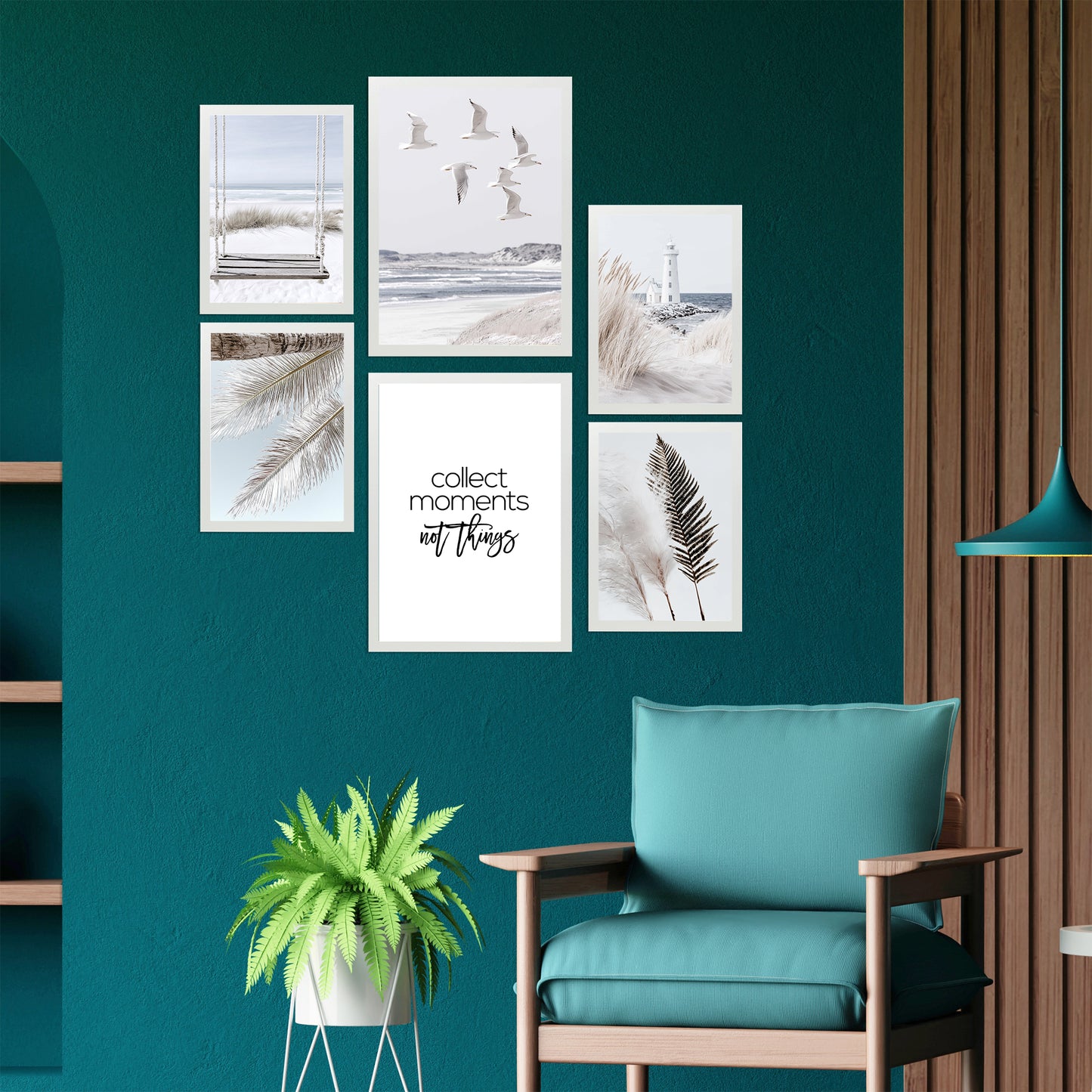 Nacnic 6 cuadros decorativos modernos de mar, playa, atardecer. Posters paisajes decorativos. Laminas Decorativas Pared. Cuadros Baño, hogar, salón y dormitorio.