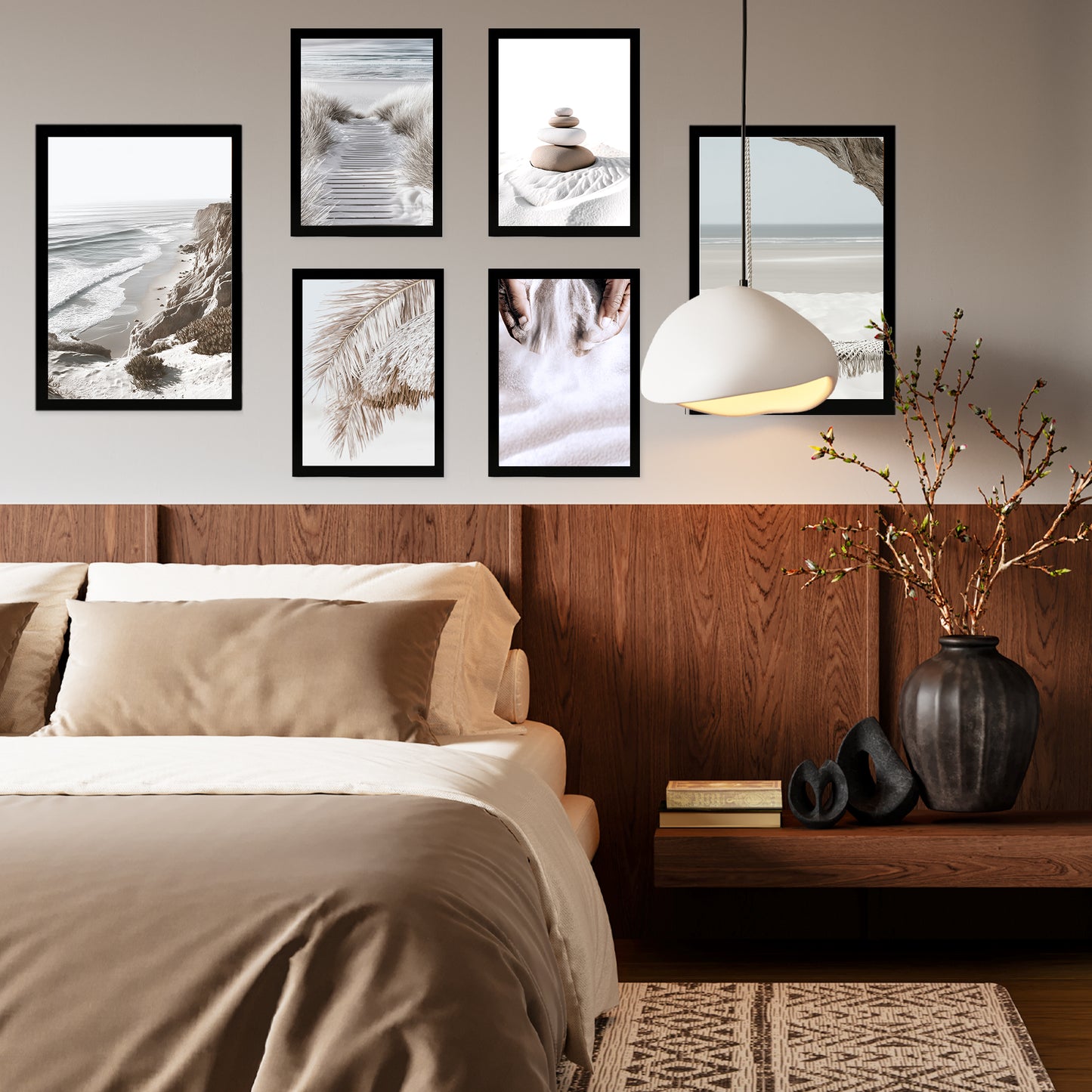 Nacnic 6 cuadros decorativos modernos de mar, playa, atardecer Posters paisajes decorativos Laminas Decorativas maritimas Pared. Cuadros Baño, salón y dormitorio.