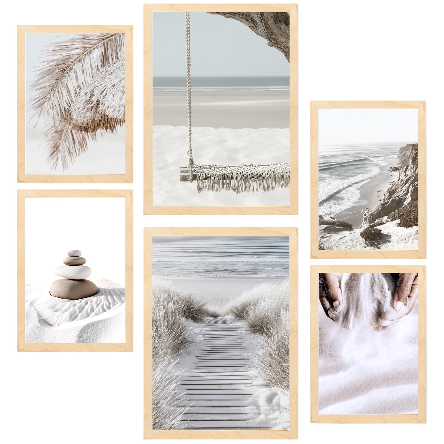Nacnic 6 cuadros decorativos modernos de mar, playa, atardecer Posters paisajes decorativos Laminas Decorativas maritimas Pared. Cuadros Baño, salón y dormitorio.