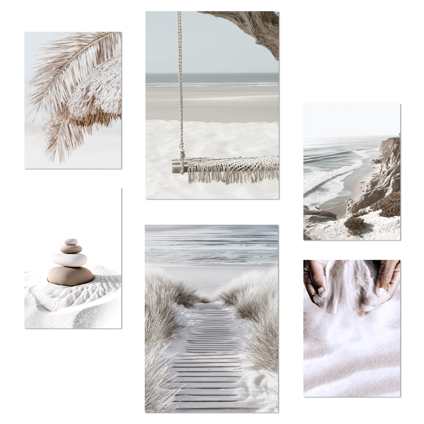 Nacnic 6 cuadros decorativos modernos de mar, playa, atardecer Posters paisajes decorativos Laminas Decorativas maritimas Pared. Cuadros Baño, salón y dormitorio.