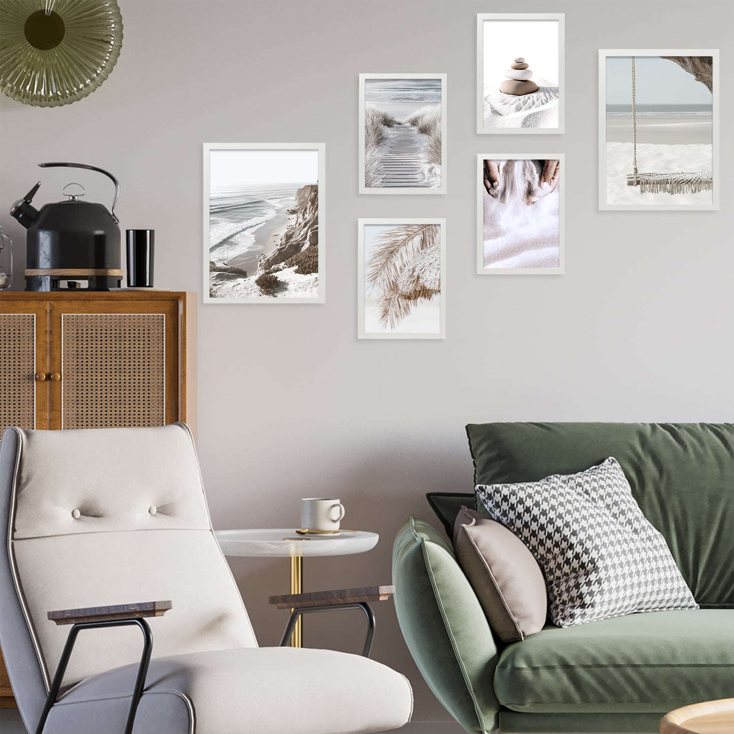 Nacnic 6 cuadros decorativos modernos de mar, playa, atardecer Posters paisajes decorativos Laminas Decorativas maritimas Pared. Cuadros Baño, salón y dormitorio.