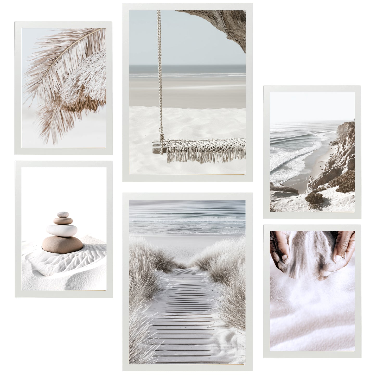 Nacnic 6 cuadros decorativos modernos de mar, playa, atardecer Posters paisajes decorativos Laminas Decorativas maritimas Pared. Cuadros Baño, salón y dormitorio.