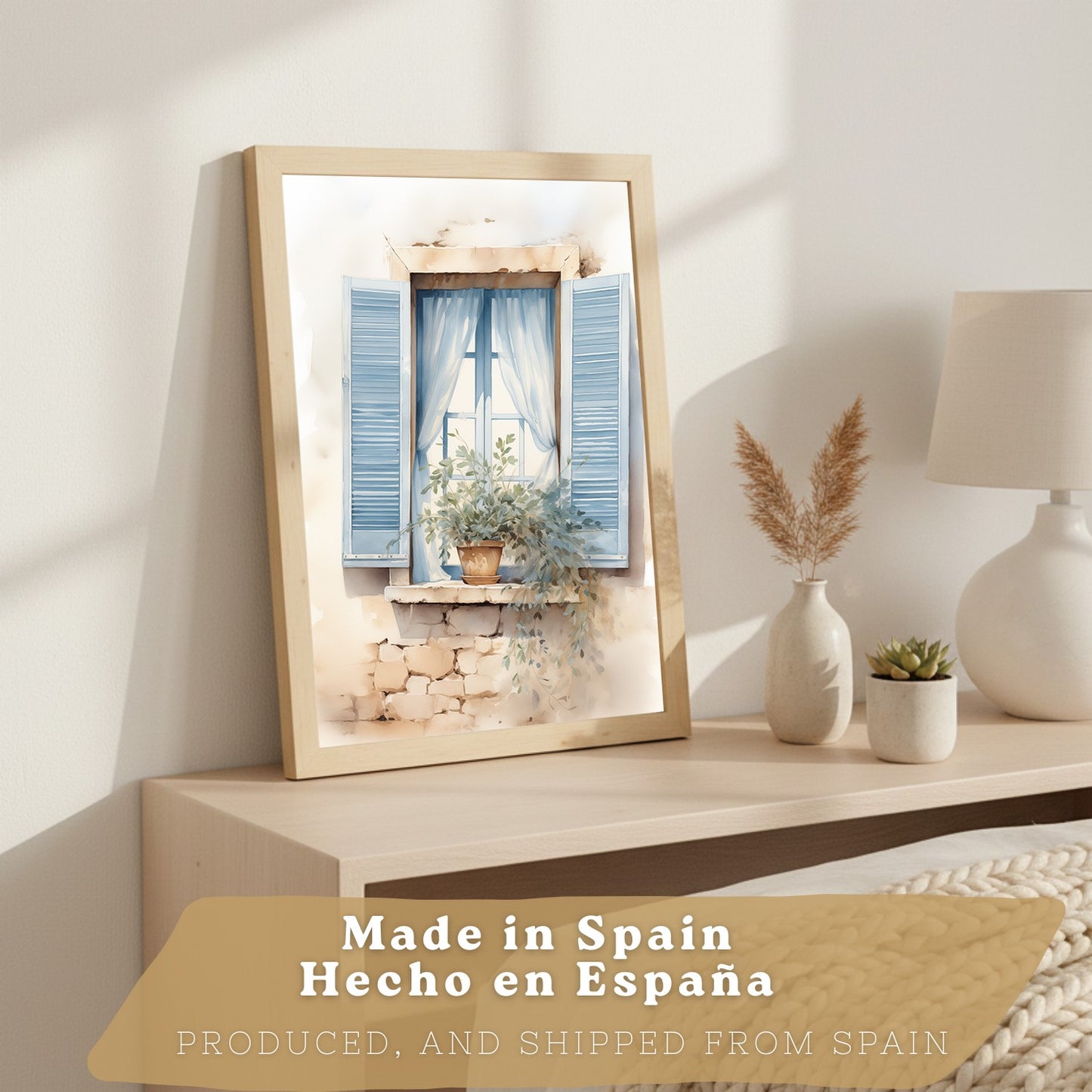 Set de 3 laminas decorativas pared maritimo, relax. Cuadros Salon modernos - Posters decorativos azules en acuarela. Mediterraneo. Decoración Dormitorios.