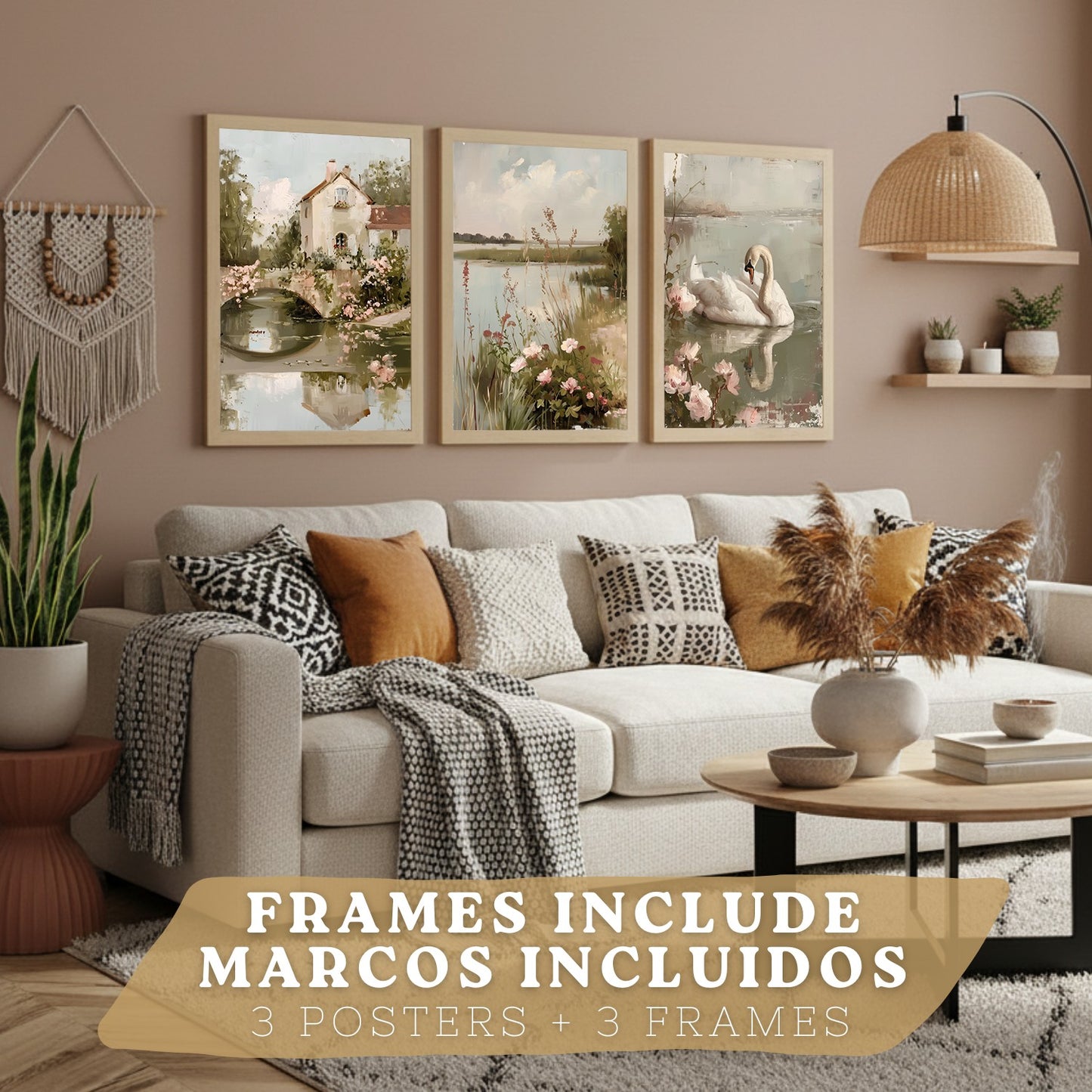 Set de 3 laminas decorativas pared Pintura Oleo Salon modernos Posters, cuadros decorativos Impresionistas. Matisse Decoración Dormitorios Sala de estar