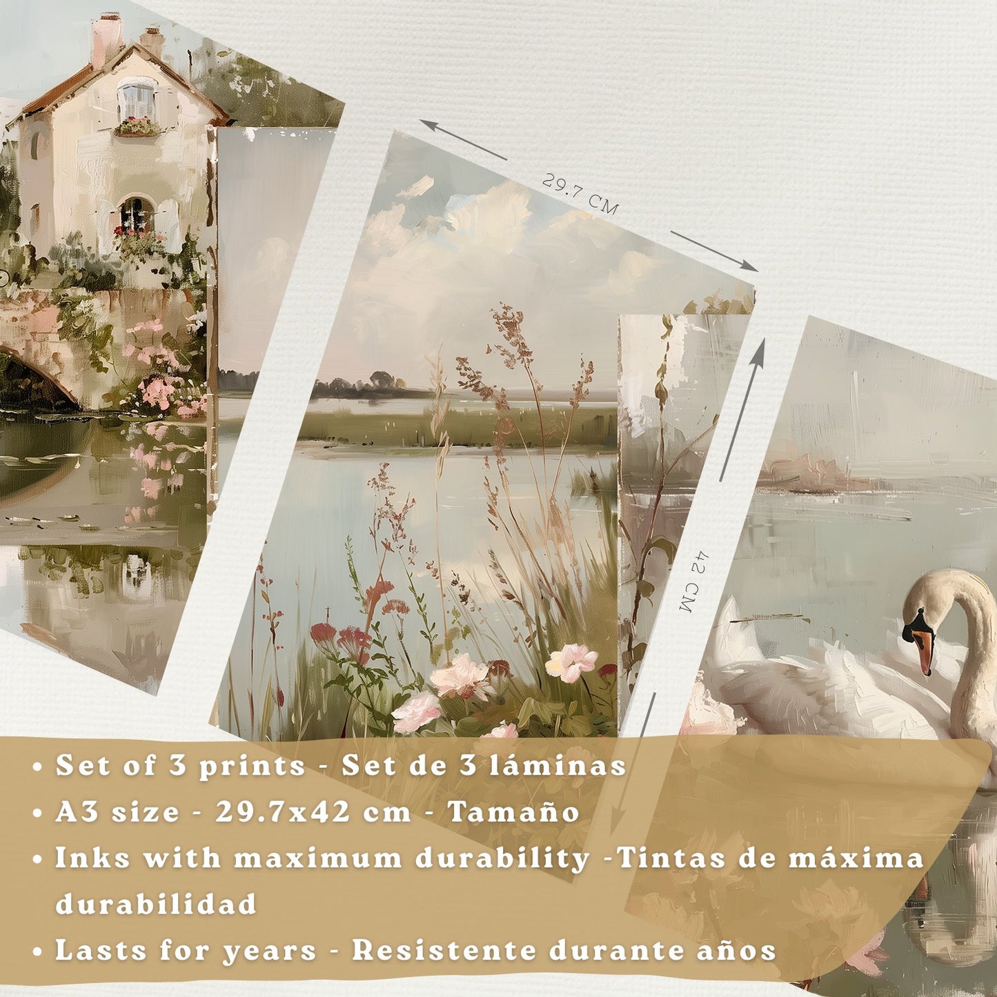 Set de 3 laminas decorativas pared Pintura Oleo Salon modernos Posters, cuadros decorativos Impresionistas. Matisse Decoración Dormitorios Sala de estar