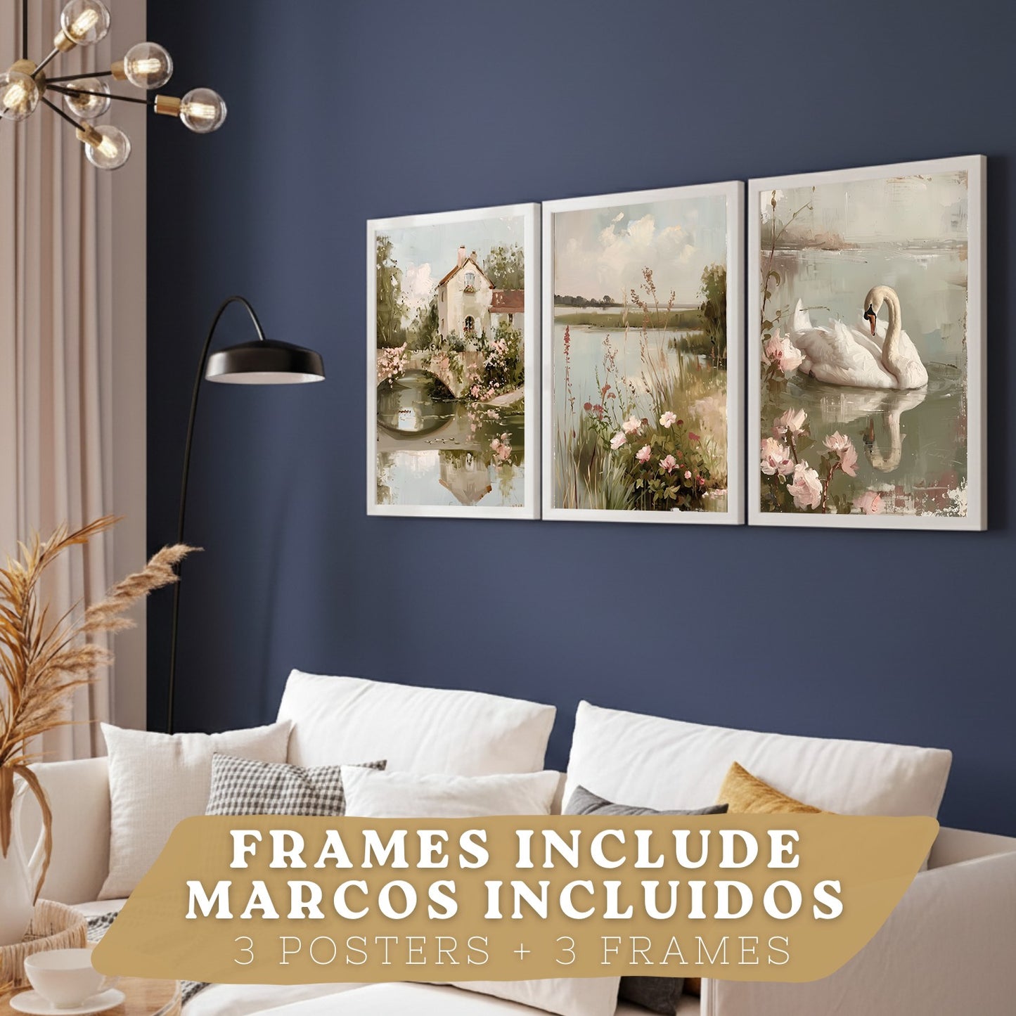 Set de 3 laminas decorativas pared Pintura Oleo Salon modernos Posters, cuadros decorativos Impresionistas. Matisse Decoración Dormitorios Sala de estar