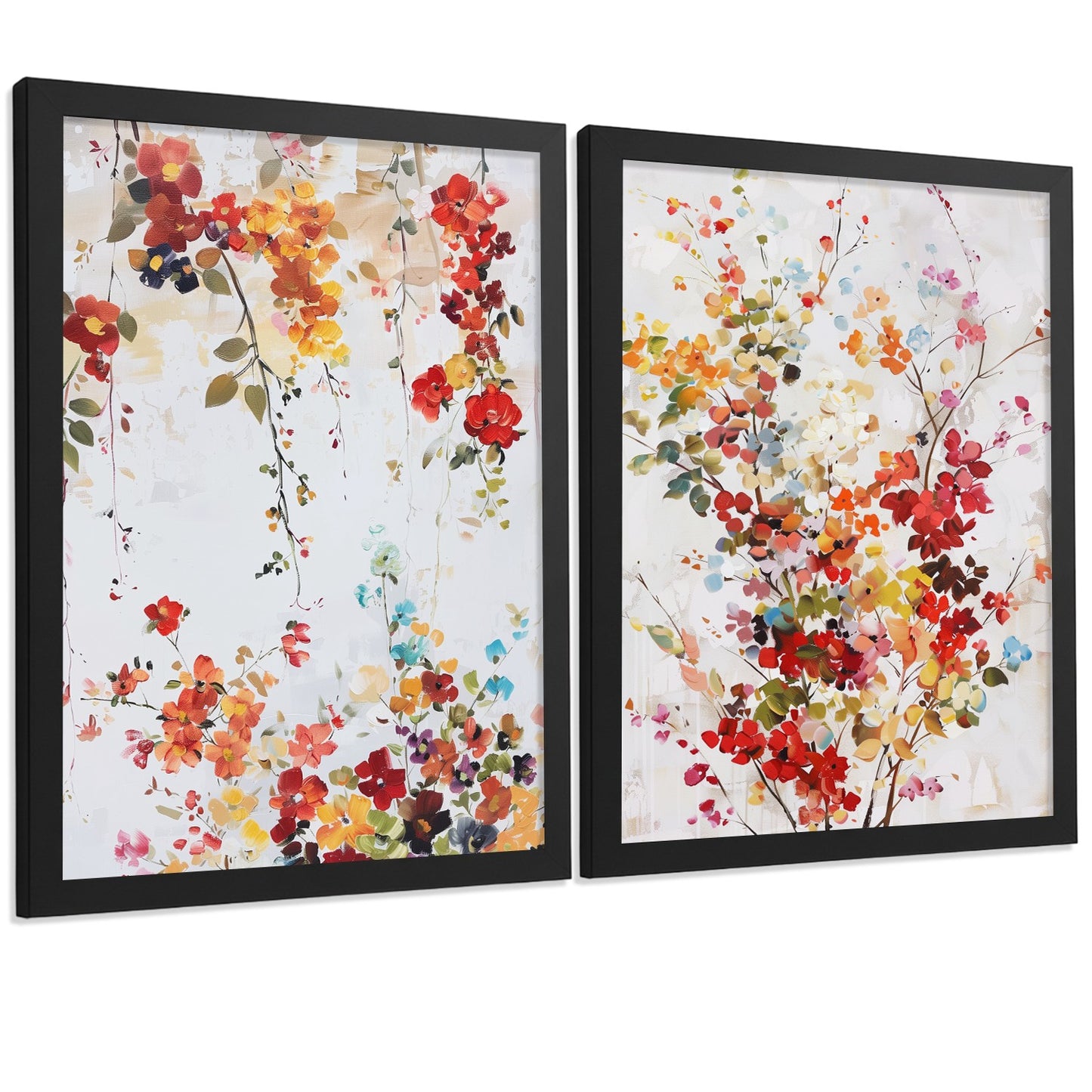 Juego de 2 laminas decorativas flores siilvestres. Cuadros Salon modernos - Posters decorativos Botanico campestre. Decoración Dormitorios.