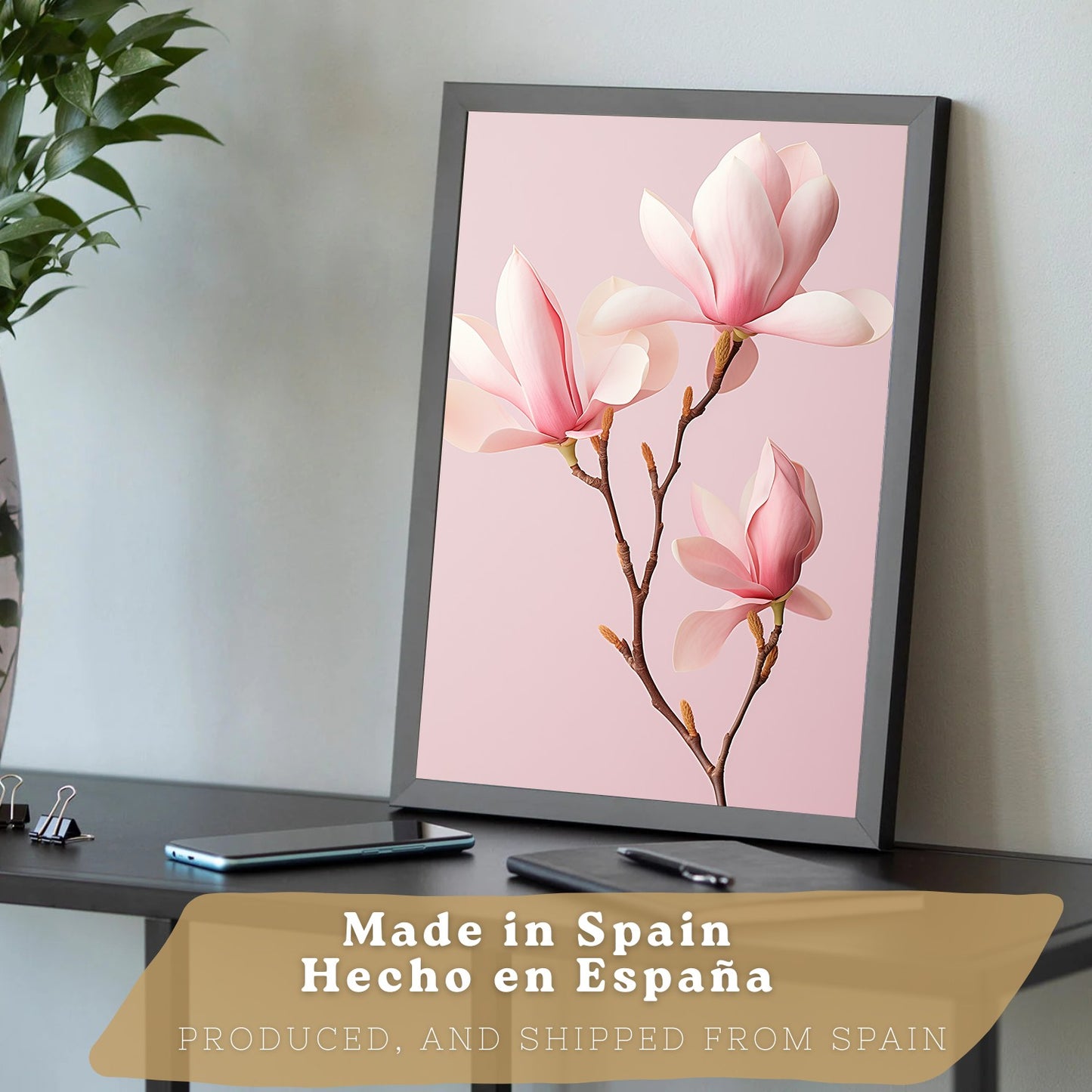 Set de 3 laminas decorativas pared flores rosas botanico Cuadros Salon modernos Orquidea marmol Posters decorativos rosas Decoración Dormitorios Sala de estar