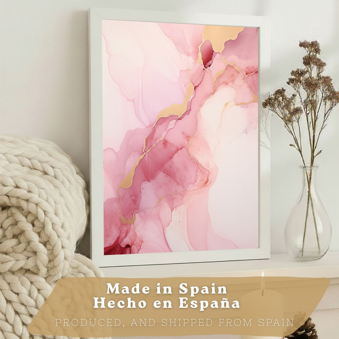 Set de 3 laminas decorativas pared flores rosas botanico Cuadros Salon modernos Orquidea marmol Posters decorativos rosas Decoración Dormitorios Sala de estar