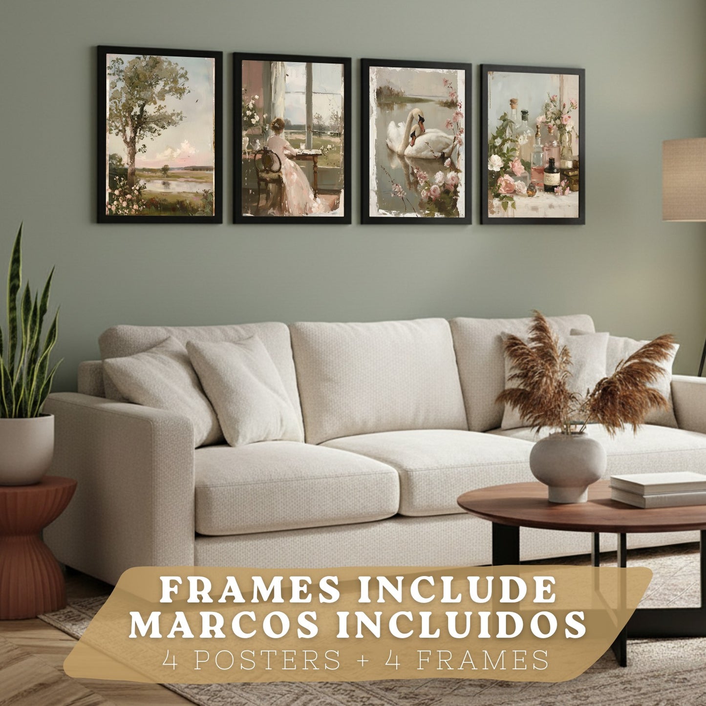 Set de 4 laminas decorativas pared Pintura Oleo Rosas Salon modernos Posters, cuadros decorativos Impresionistas. Matisse Decoración Dormitorios Sala de estar