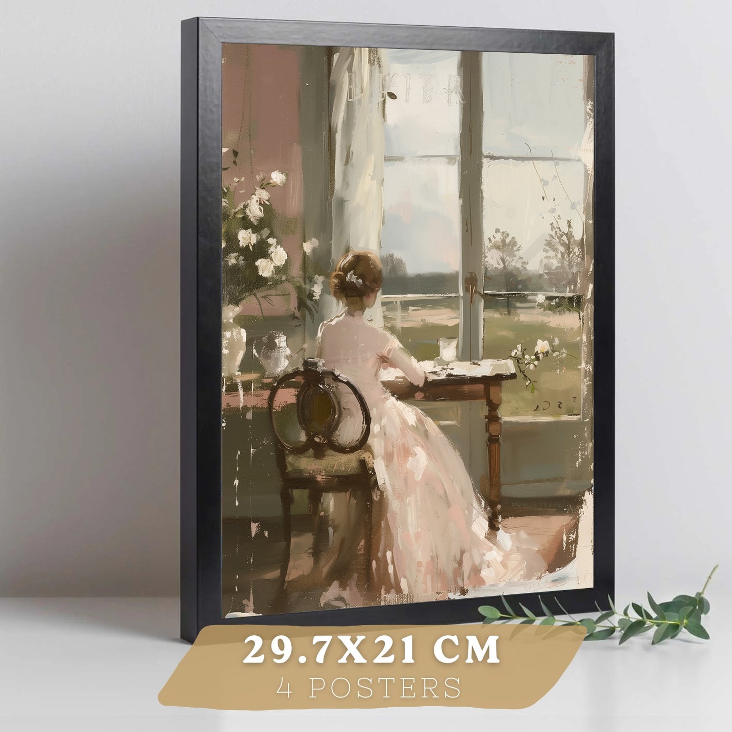 Set de 4 laminas decorativas pared Pintura Oleo Rosas Salon modernos Posters, cuadros decorativos Impresionistas. Matisse Decoración Dormitorios Sala de estar