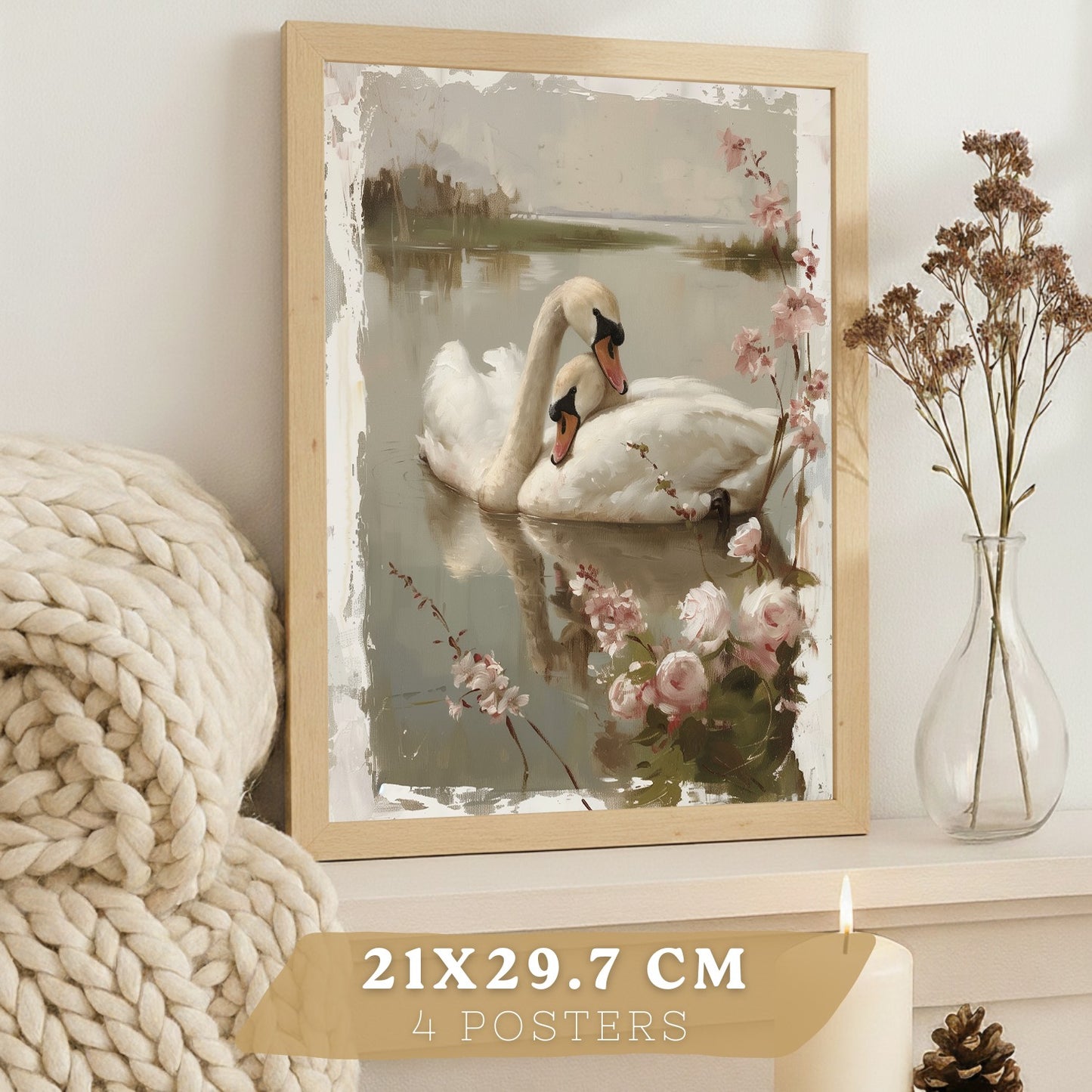 Set de 4 laminas decorativas pared Pintura Oleo Rosas Salon modernos Posters, cuadros decorativos Impresionistas. Matisse Decoración Dormitorios Sala de estar