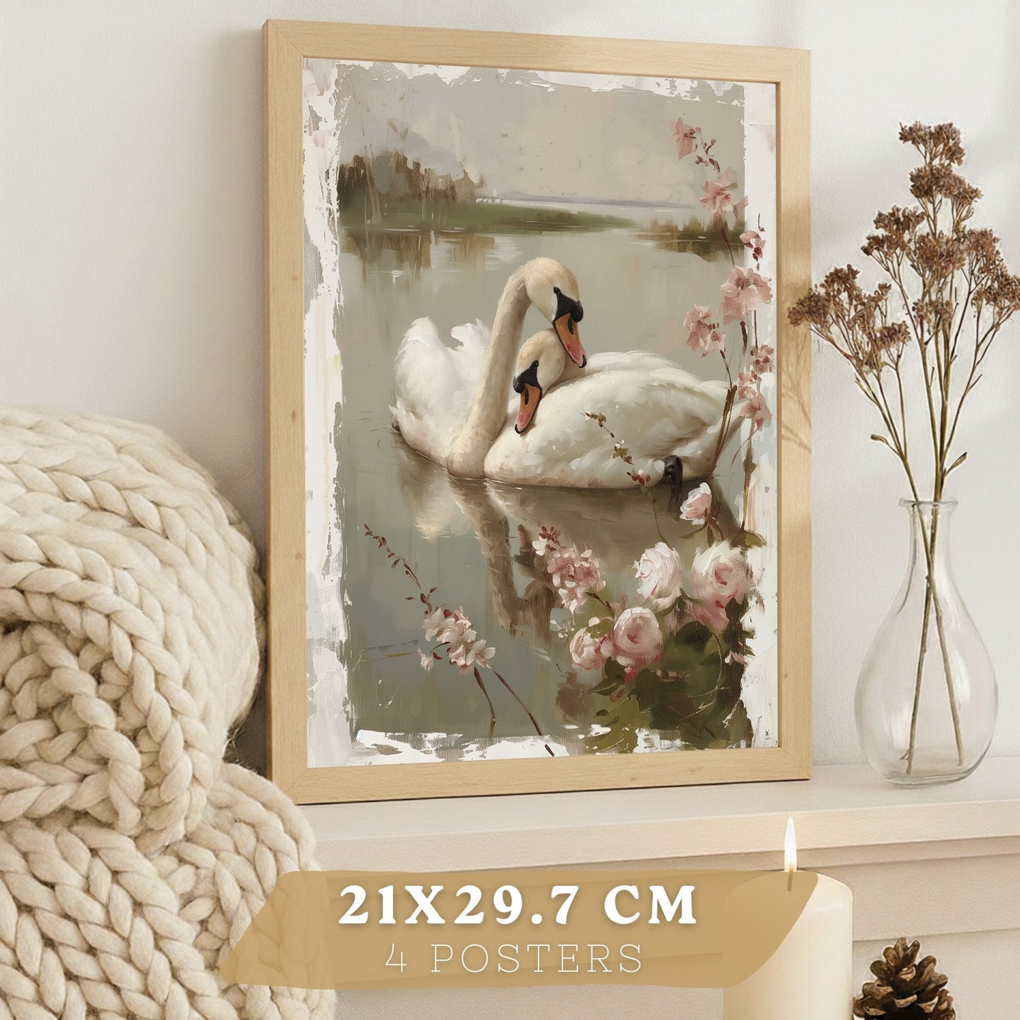 Set de 4 laminas decorativas pared Pintura Oleo Rosas Salon modernos Posters, cuadros decorativos Impresionistas. Matisse Decoración Dormitorios Sala de estar