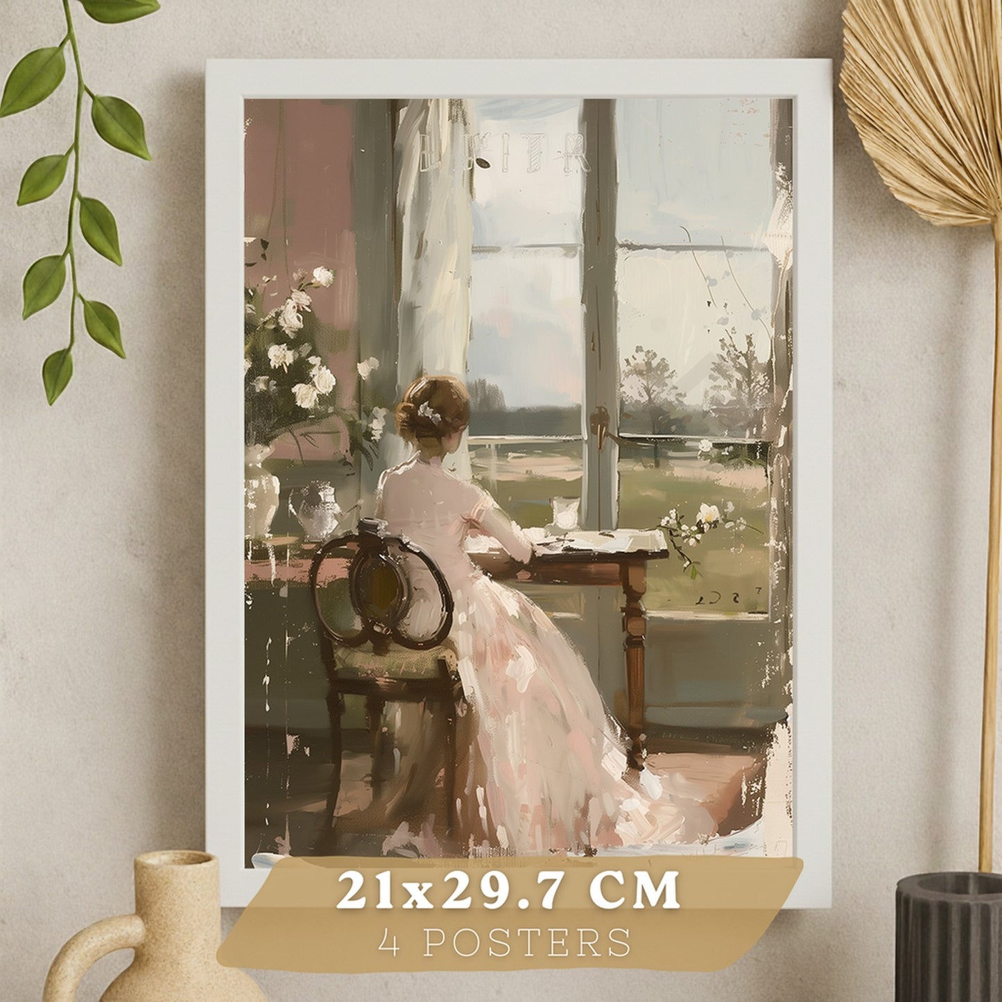 Set de 4 laminas decorativas pared Pintura Oleo Rosas Salon modernos Posters, cuadros decorativos Impresionistas. Matisse Decoración Dormitorios Sala de estar