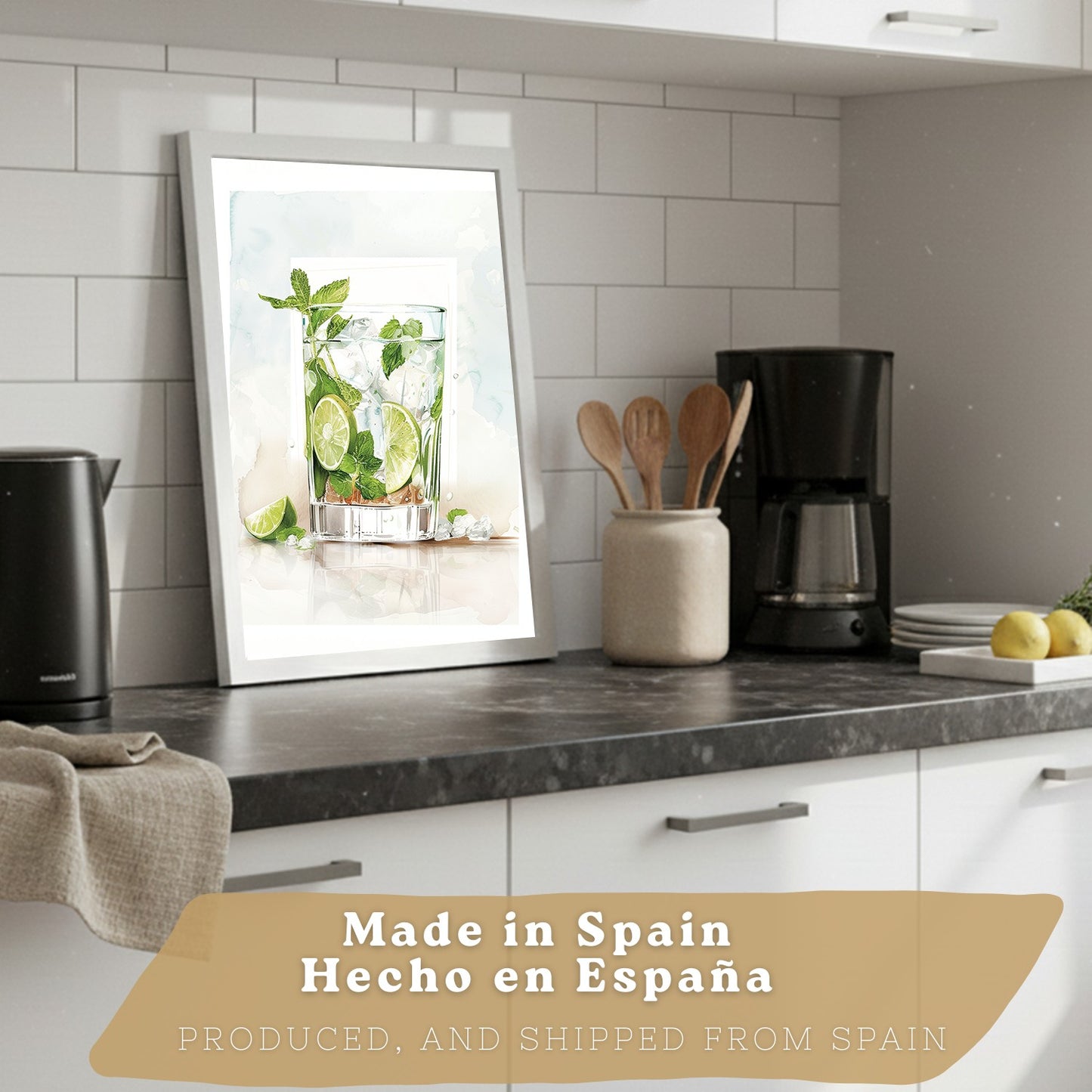 Set de 4 Láminas Cócteles y Vino Acuarela Cuadros Cocina Copas Coloridas Negroni y Tropical Póster Decoración Pared Bar