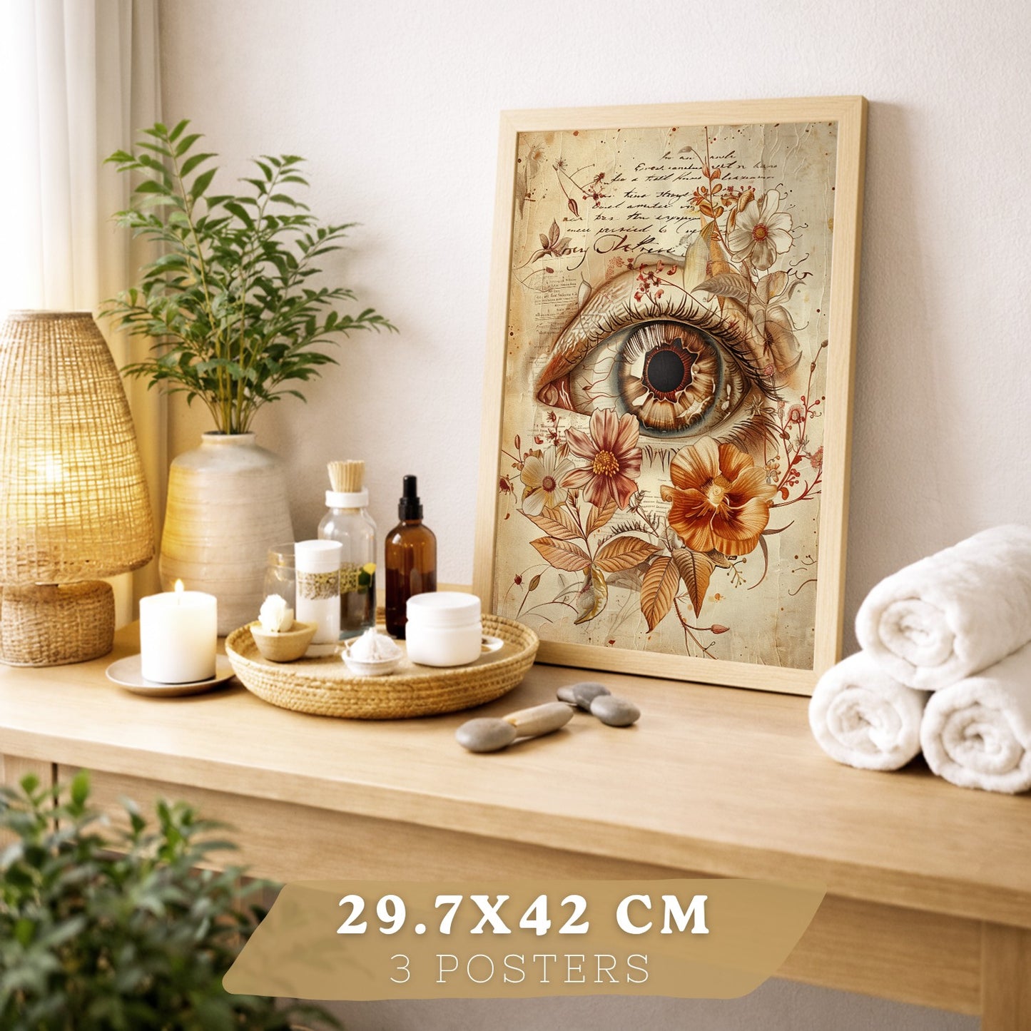 Set de 6 láminas anatómicas clásicas para decorar pared, arte médico botánico con ojo, corazón, diente, útero, pulmones y cerebro, manuscrito antiguo, sin marco